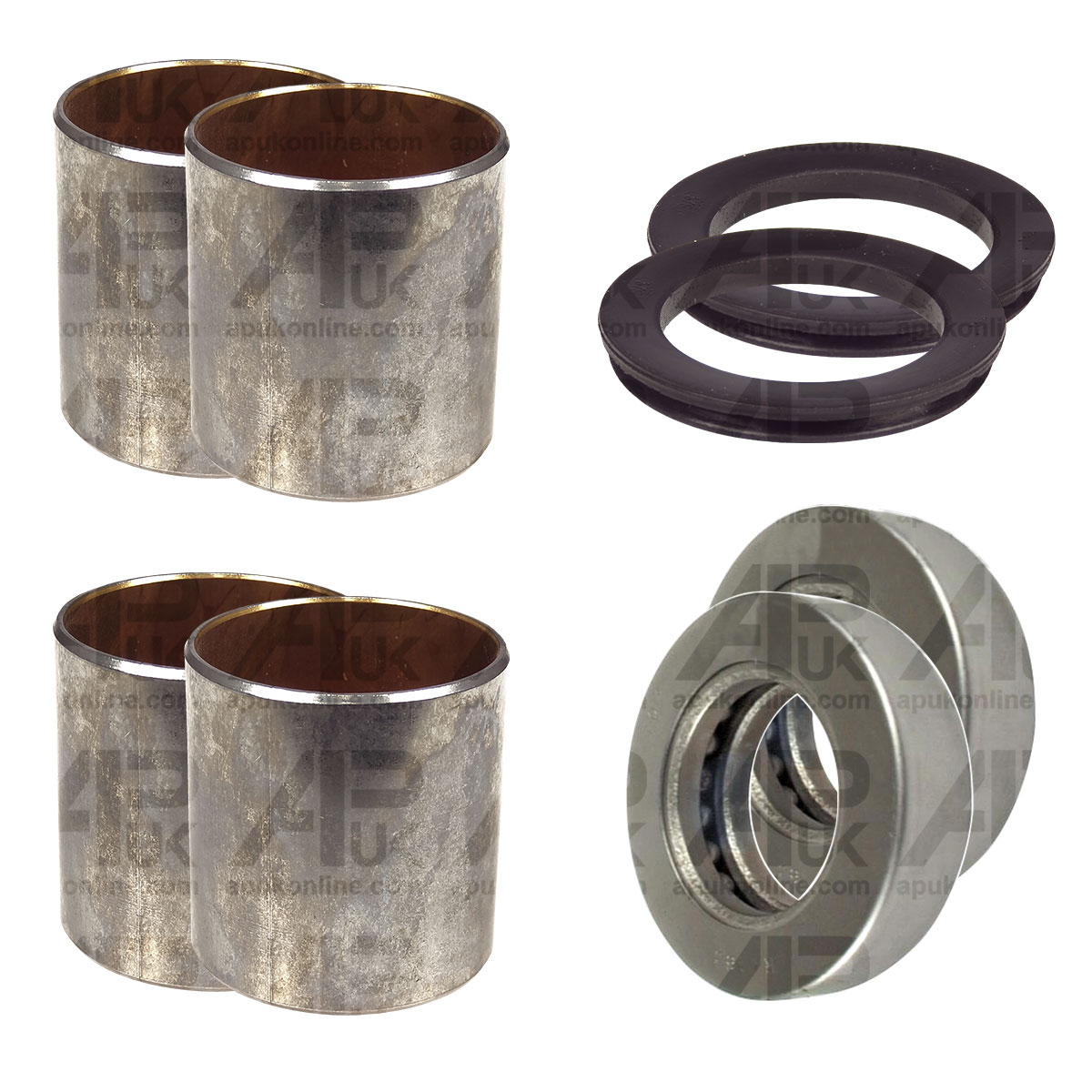 2x Kingpin Spindle Stub Axle Bush Kit for Ford 334 335 2310 2600 2810 Tractor