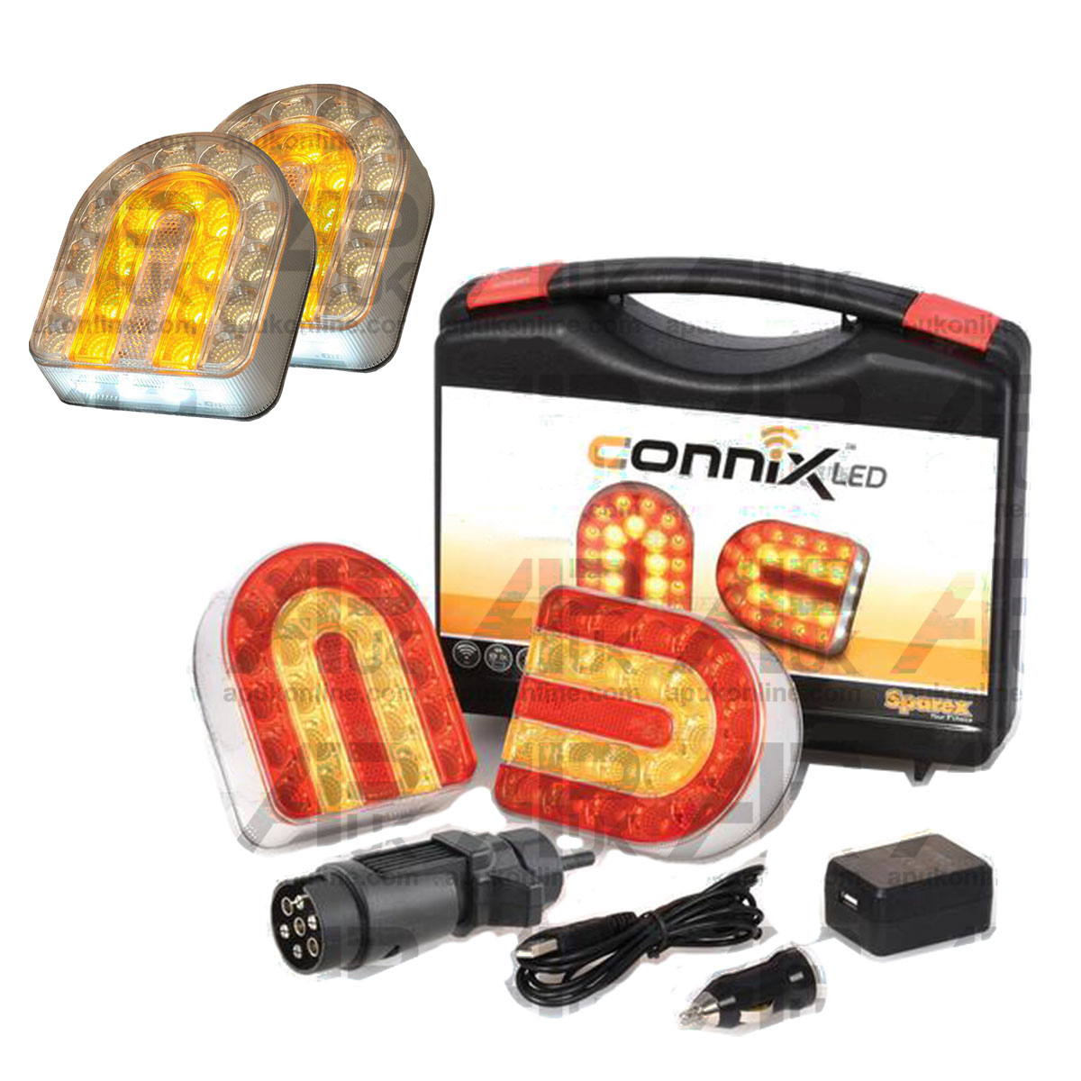 Wireless LED Front &amp; Rear Trailer Light Kit Retrofit for Ifor Williams Bateson