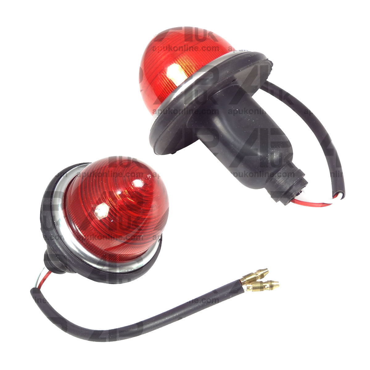 2x Red Dome Type Rear Light Lamp for Vintage Taxi Car Caravan Tractor Trike