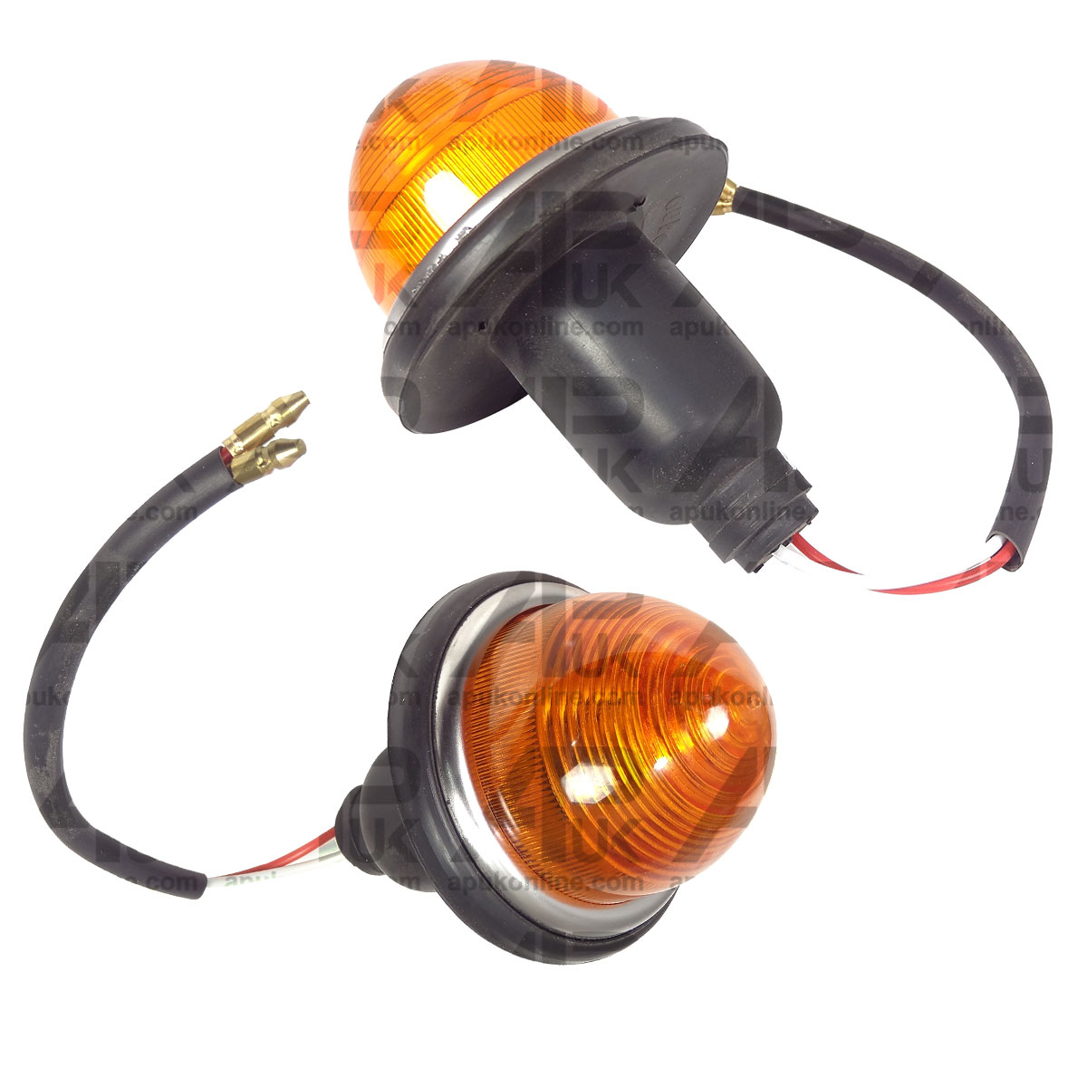 2x Lucas Type L594 Indicator Lights Lamps Amber Lens for Austin Morris Mini