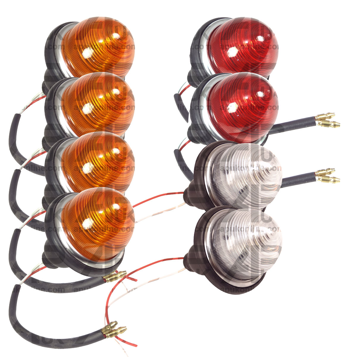 2 Red Rear Tail 2 Clear Side 4 Amber Indicator Lamp Light for Vintage Taxi Car