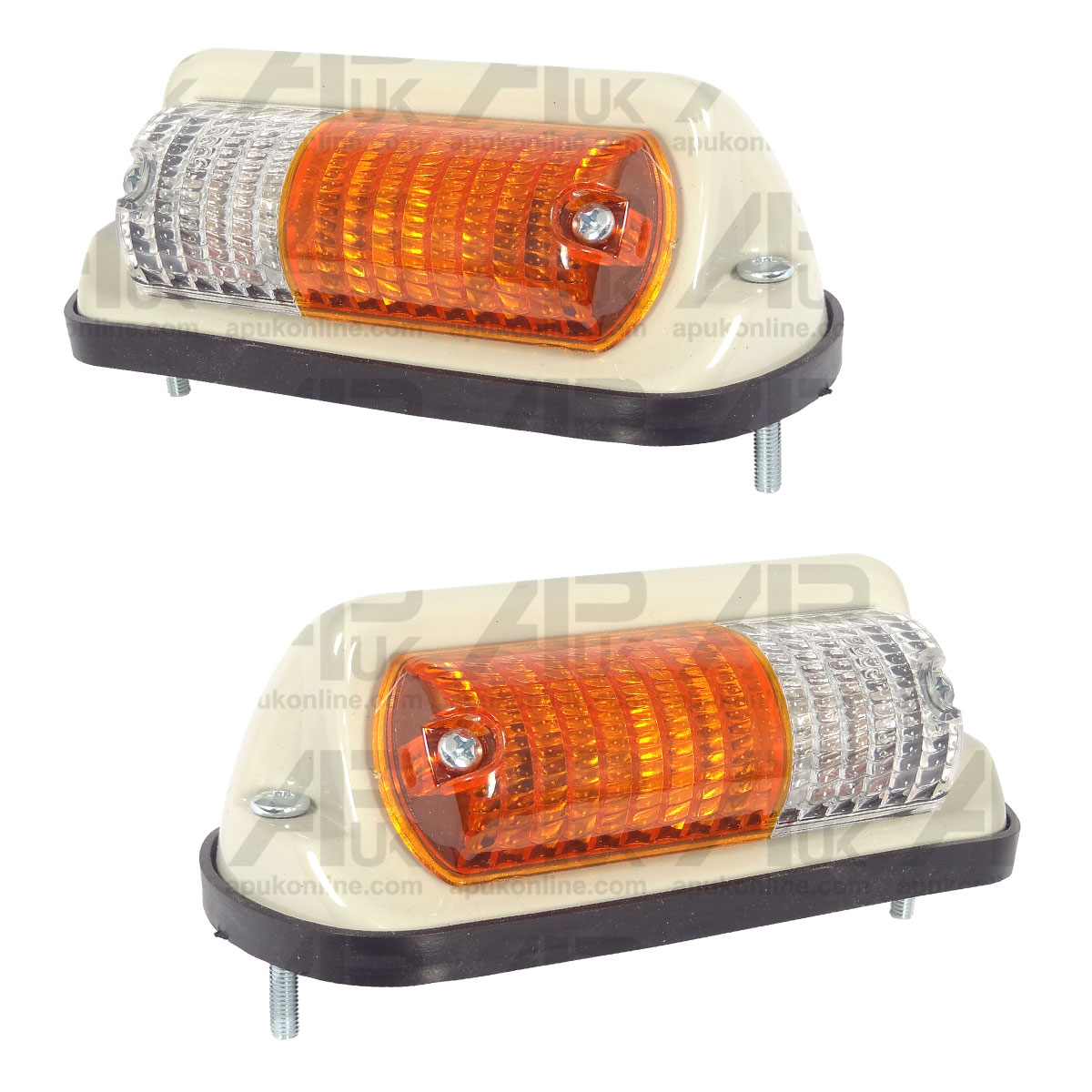 2x White Front Fender Side Light Lamps Indicator for Massey Ferguson 135 Tractor