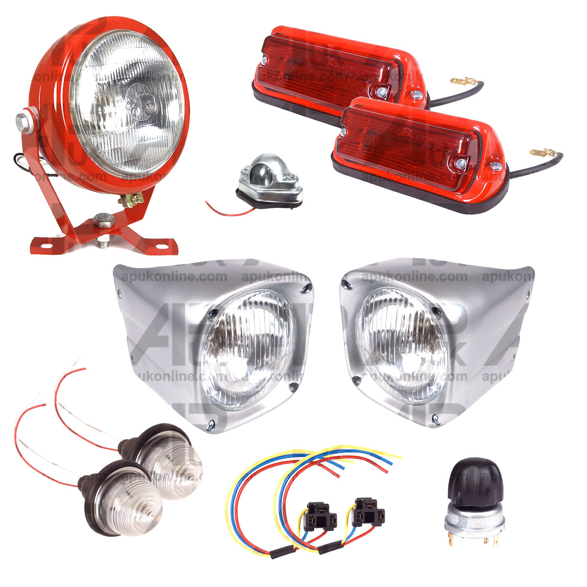 Headlights Rear Side Plough Lamp Light Kit for Massey Ferguson 135 148 Tractor