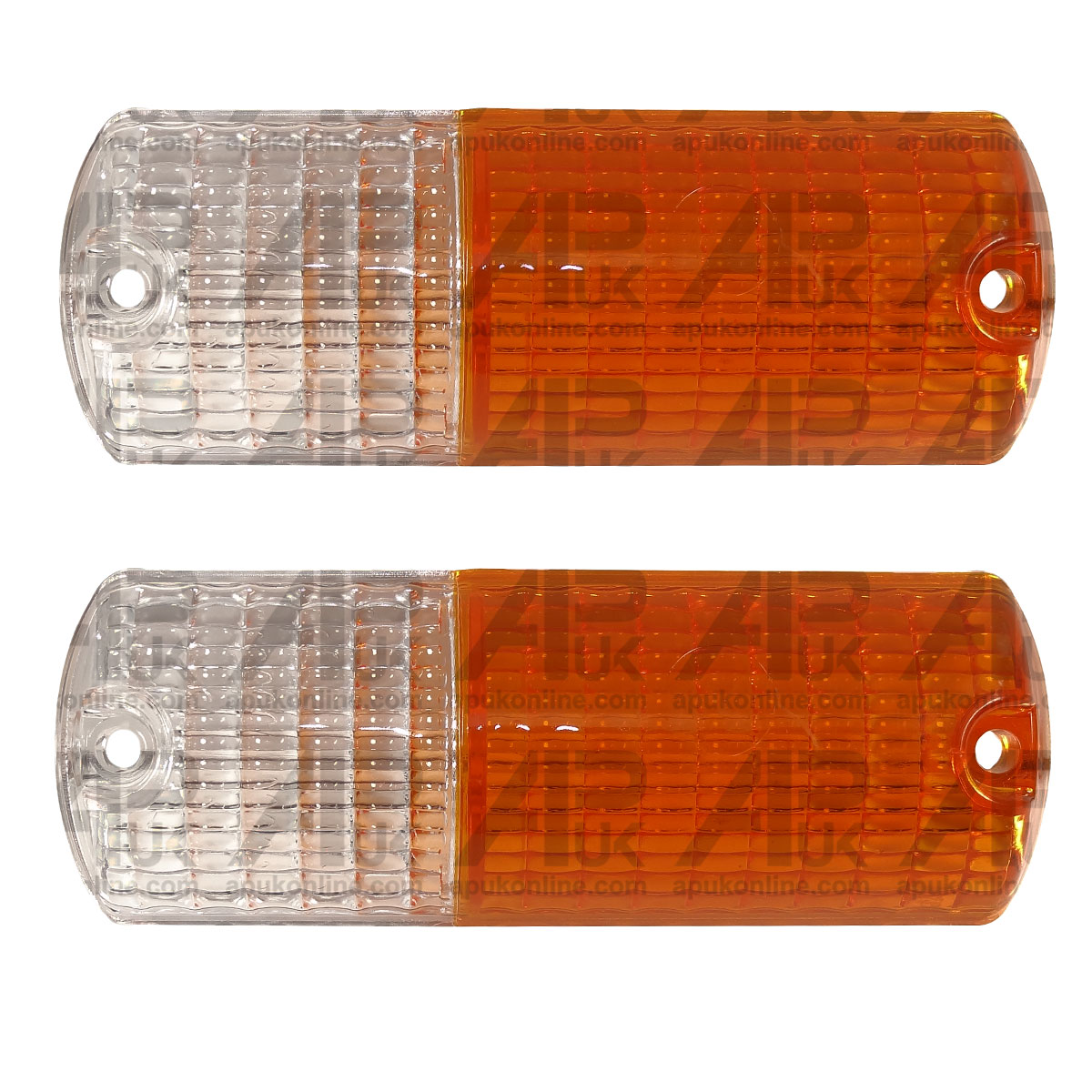 2x Front Fender Side Light Lamp Amber Clear Lens for Massey Ferguson 175 Tractor