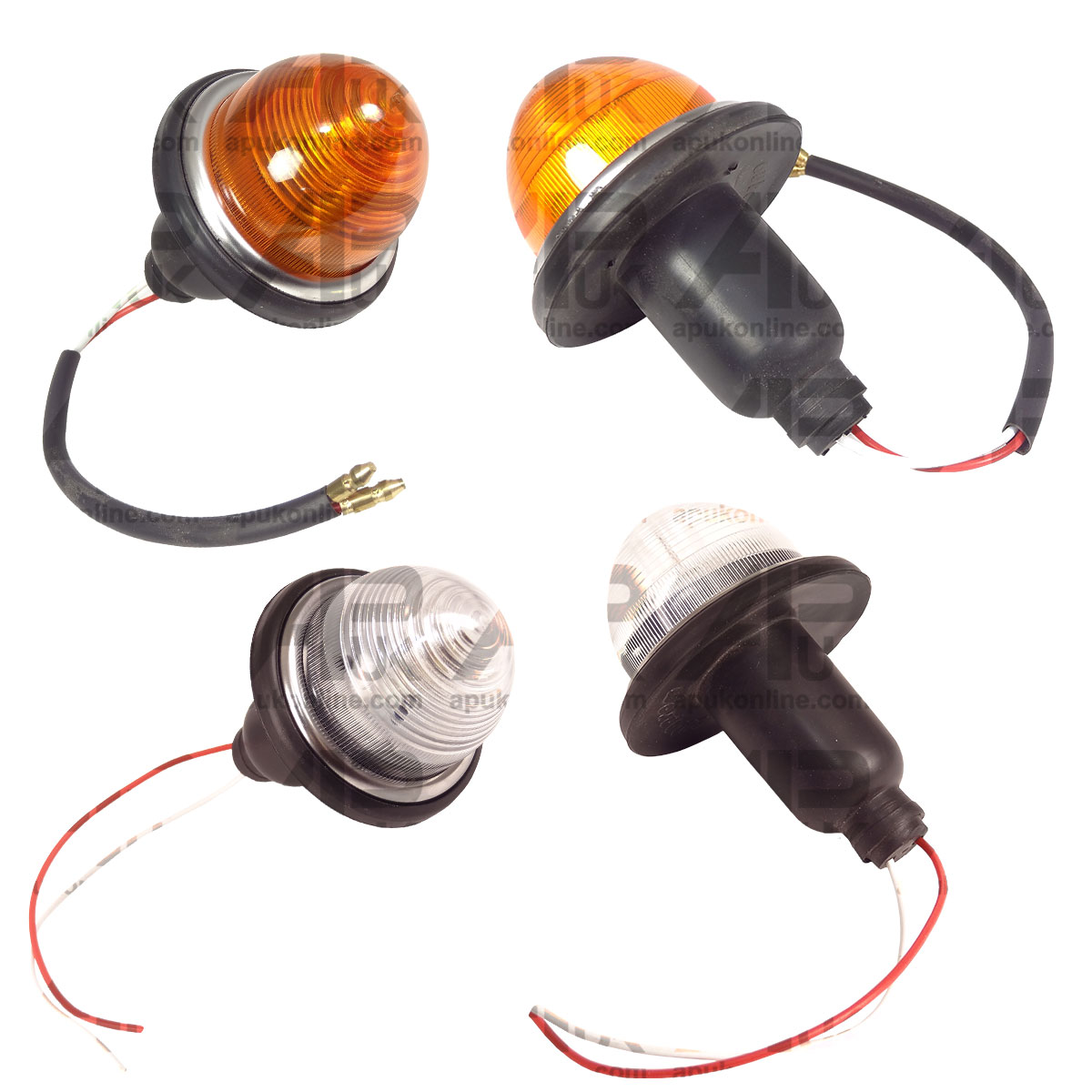2x Amber 2x Clear Dome Light Lamp for Classic Land Rover Mini Bus Lorry Truck