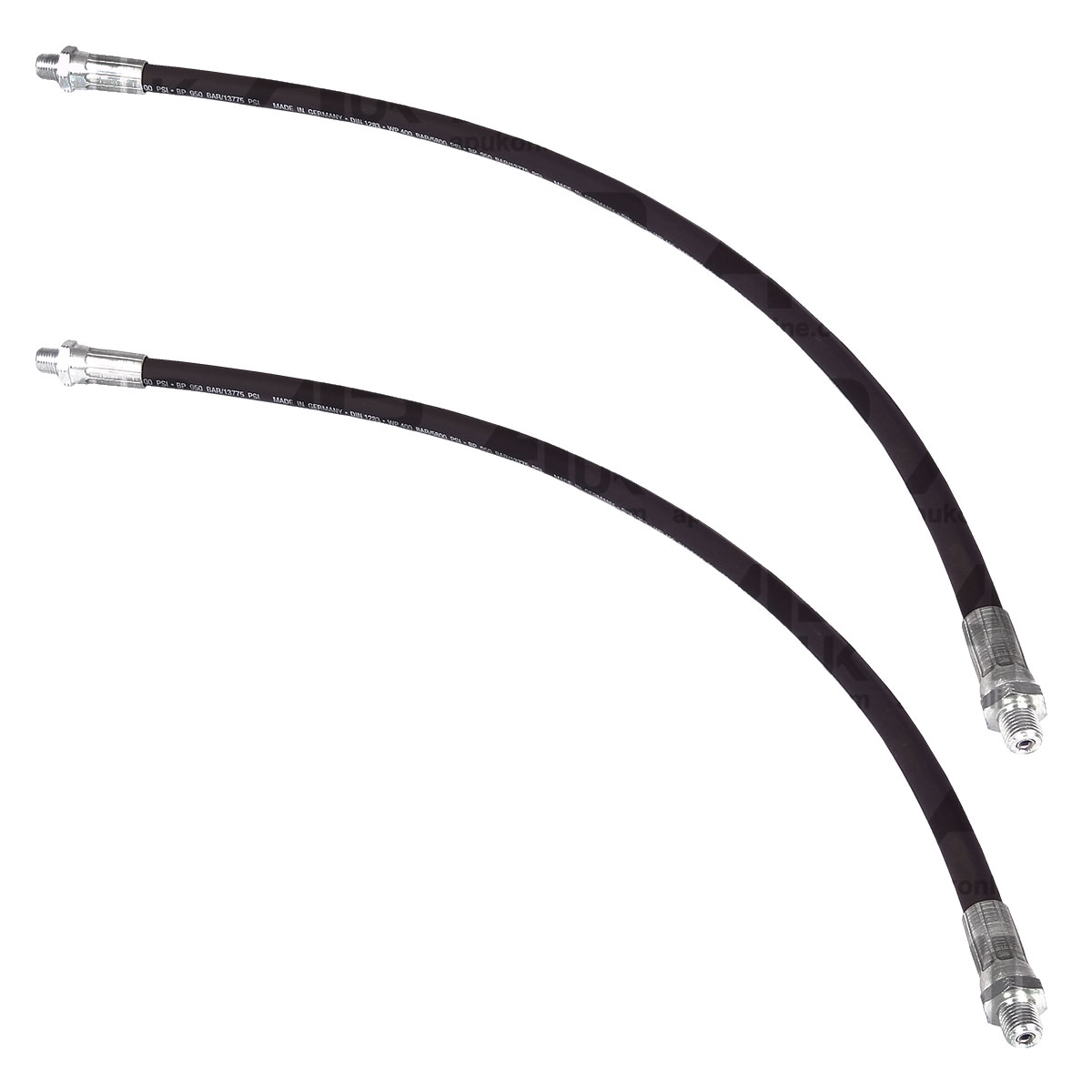 2x M10 Thread Heavy Duty 5800 PSI Flexible Grease Gun Tube Hose 50cm