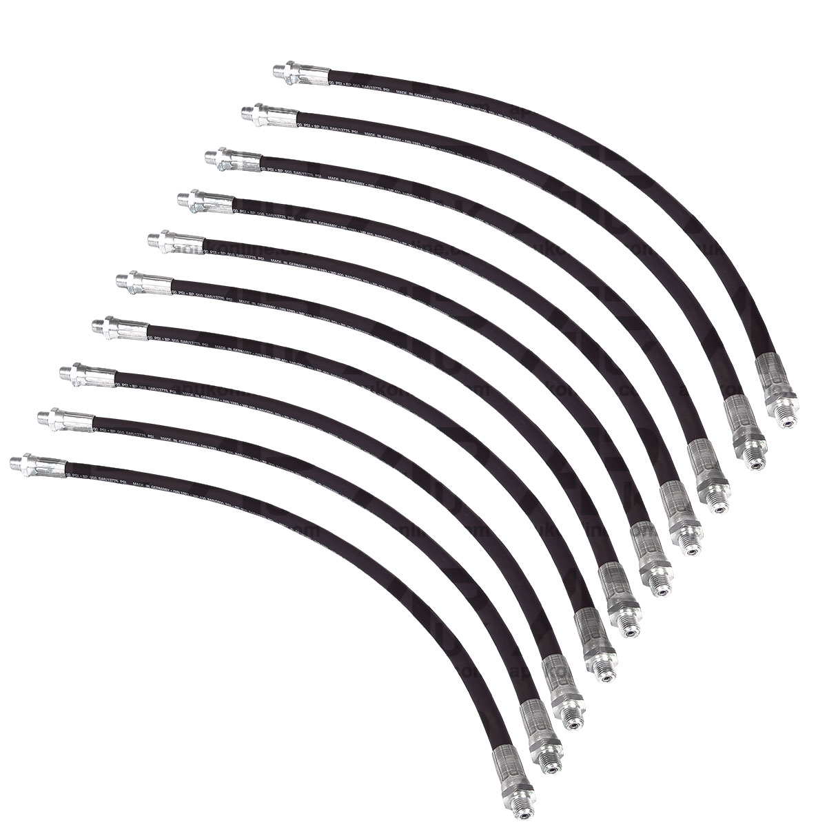 10 x M10 Thread Heavy Duty 5800 PSI Flexible Grease Gun Tube Hose 50cm