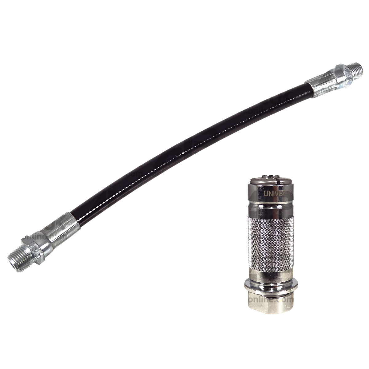 1/8&quot; Inch BSP Thread Standard Duty Grease Gun Tube Hose 20cm &amp; Locking Coupler