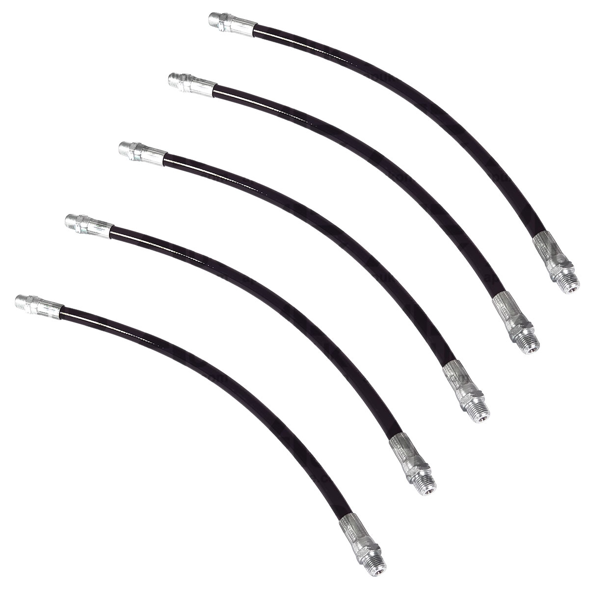 5x 1/8&quot; Inch BSP Thread Standard Duty Flexi Flexible Grease Gun Tube Hose 30cm