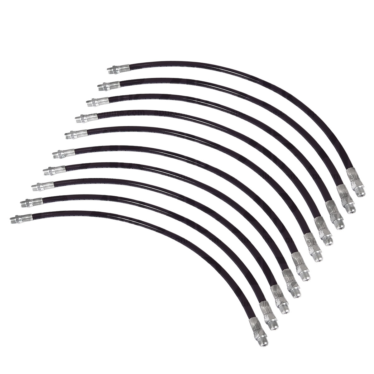 10 x 1/8&quot; Inch BSP Thread Standard Duty Flexi Flexible Grease Gun Tube Hose 45cm