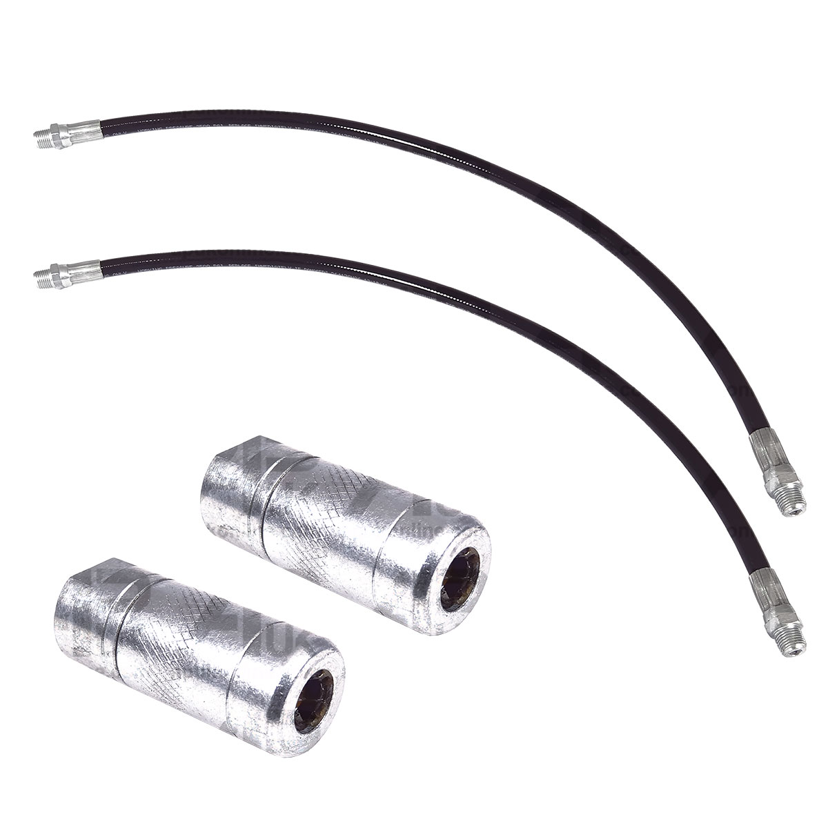2x 1/8&quot; Inch BSP Thread Standard Duty Flexible Grease Gun Tube Hose 45cm Coupler