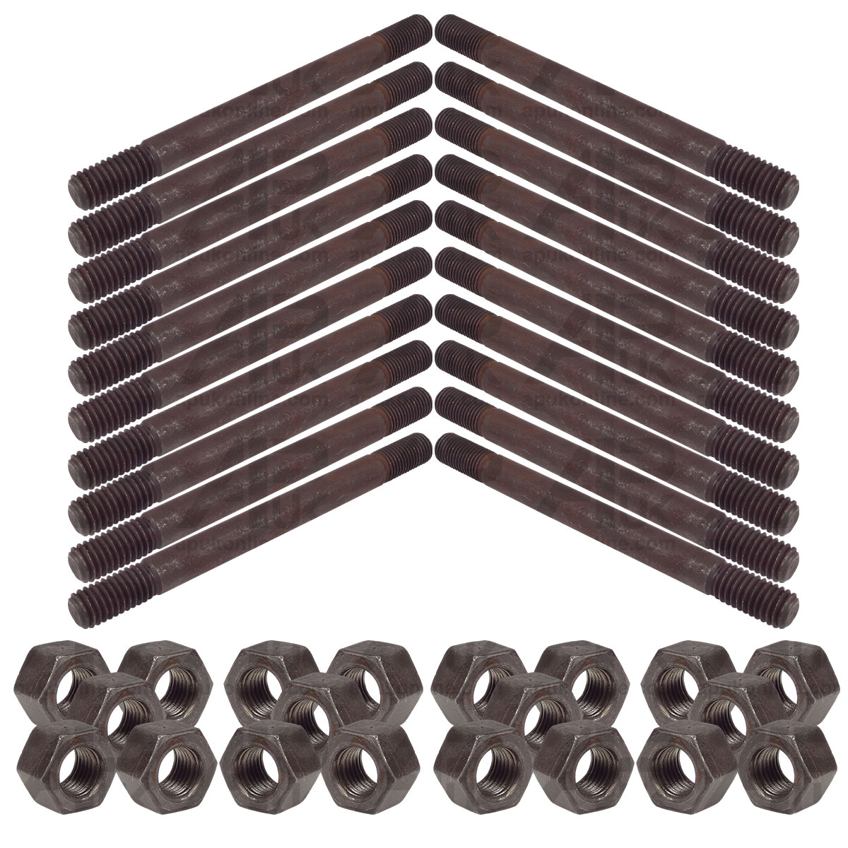 20x Cylinder Head Stud &amp; Nut 7/16 UNF UNC for Ferguson TEA TED TE20 TEA20 TED20