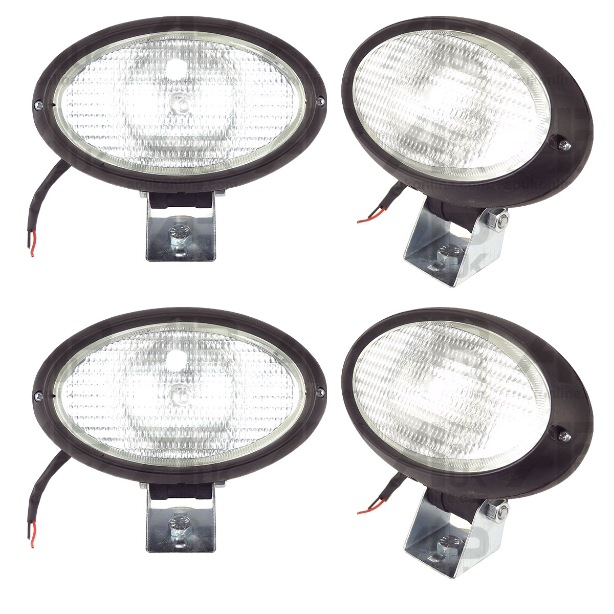 4x Work Light Oval 12V Lamp Cable Spot Fog Bulb for Mini Digger Trailer Dumper