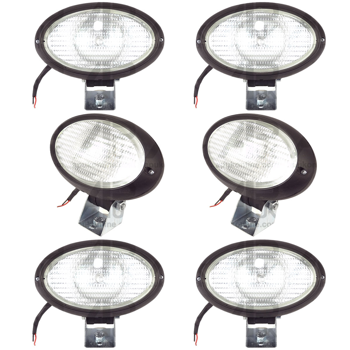 6x Work Light Oval 12V Lamp Cable Spot Fog Inc Bulb for Case IH Tractor
