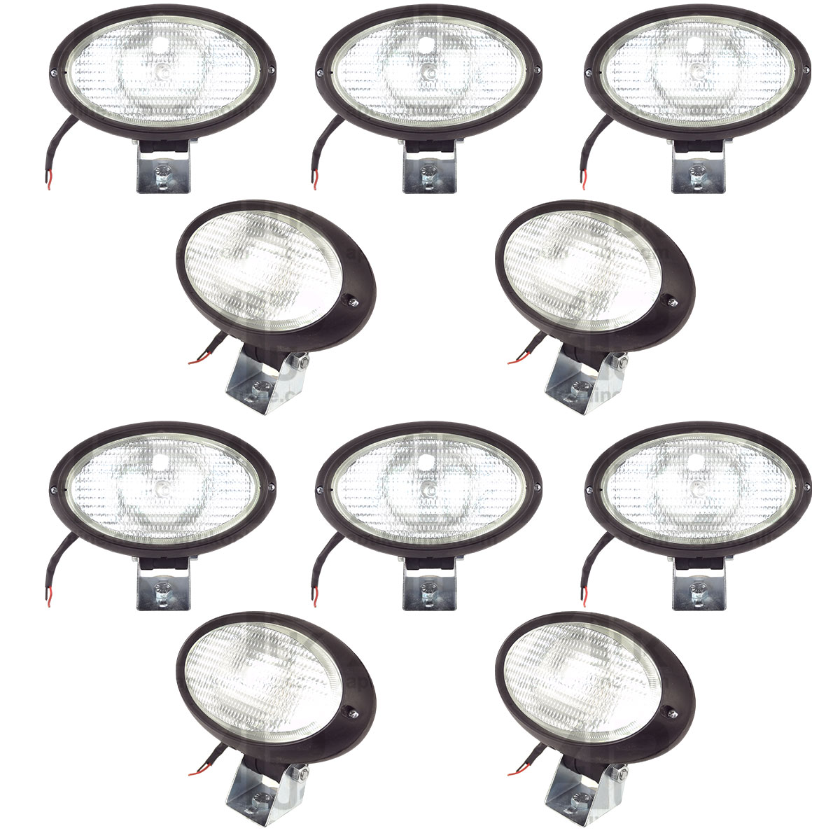 10x Work Light Oval 12V Lamp Cable Spot Fog Bulb for Excavator Hitachi Komatsu