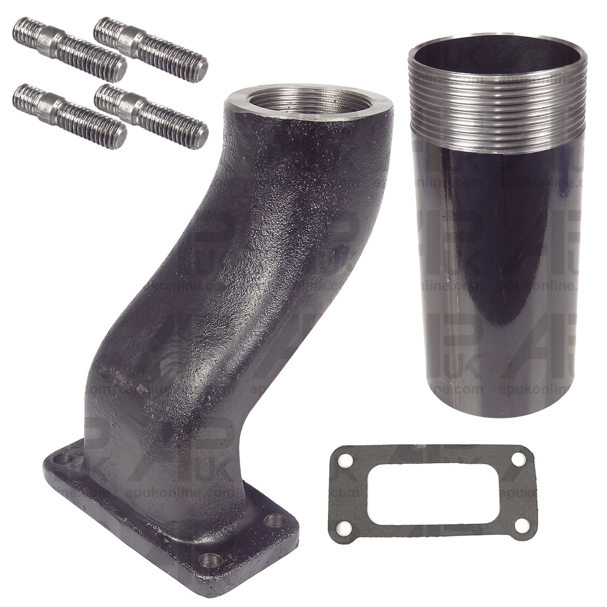 Exhaust Elbow 115mm Extension &amp; Gasket for Case International IH 784 785 Tractor