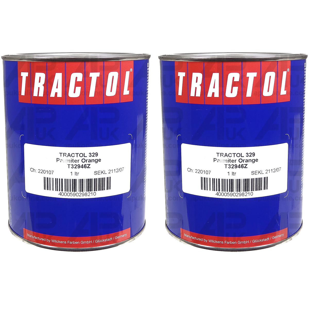 2 Litre Ltr Tin Parmiter Orange Paint Tractol Tillage Disc Harrows Machinery