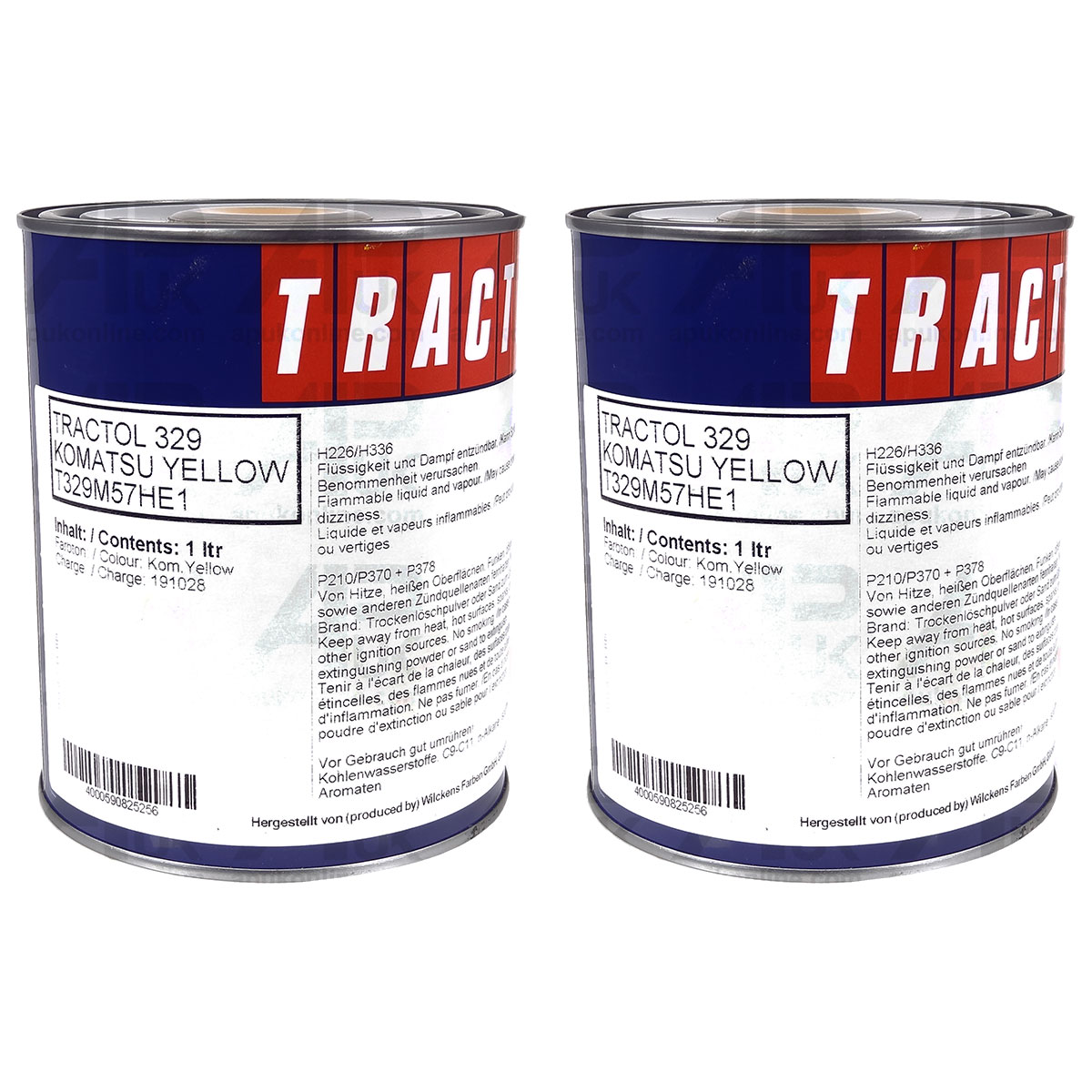 Opt 3 Yellow Enamel Paint 2 Litre Ltr Tractol for Komatsu Mini Digger Excavator
