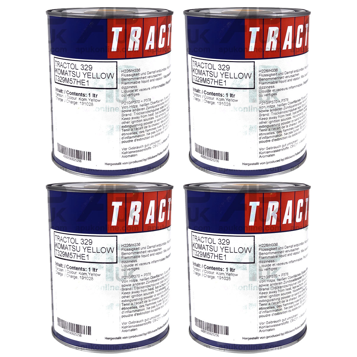 Opt 2 Yellow 4 Litre Ltr Enamel for Komatsu Paint Mini Digger Excavator Tractol