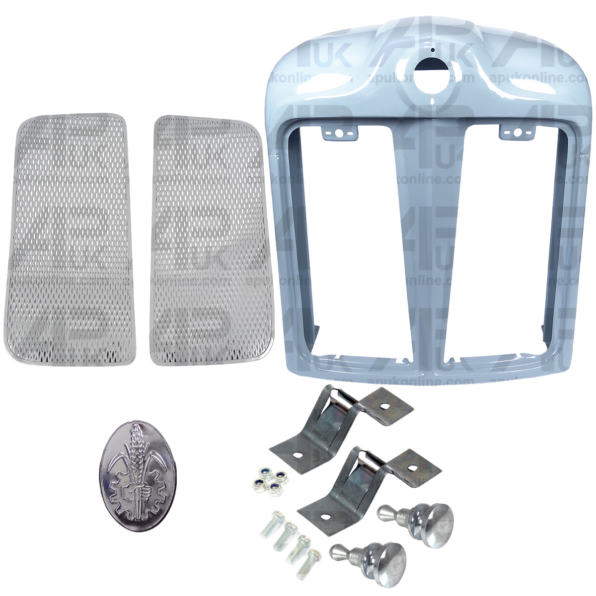 Nose Cone, Badge Emblem &amp; Grilles Grill Pair for Fordson Power Major Tractor