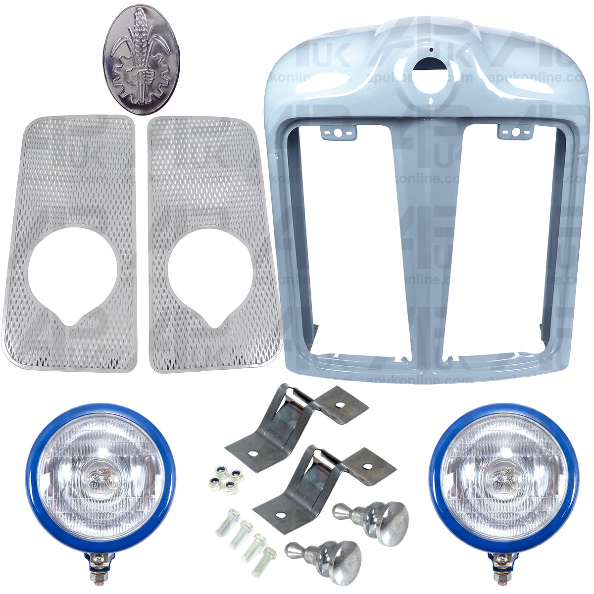 Nose Cone, Badge, Grille &amp; Internal Lights Lamps for Fordson Power Major Tractor