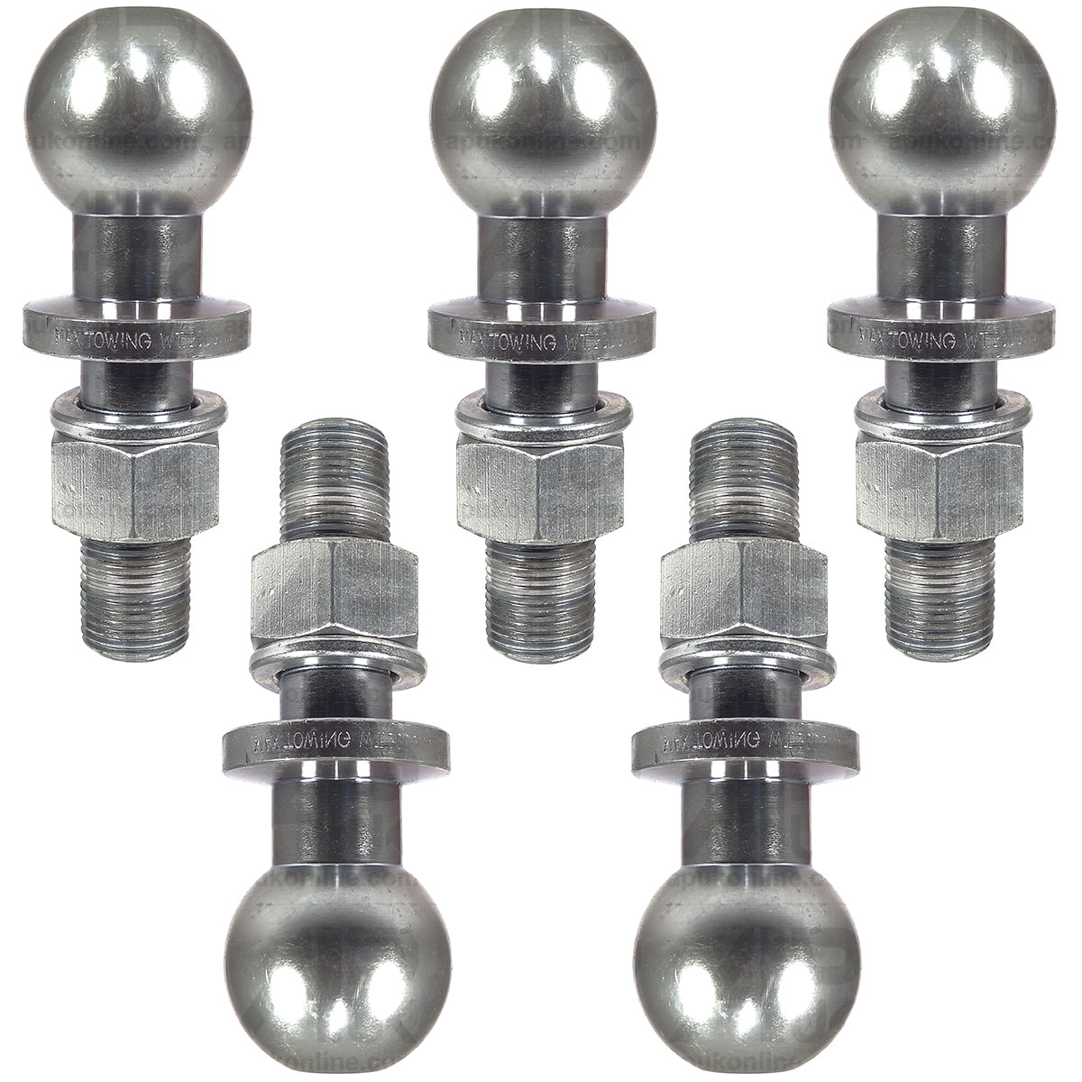 5x 50mm Ball Trailer Tractor Tow Drawbar Hitch Pin 25mm Max 2000kg Short