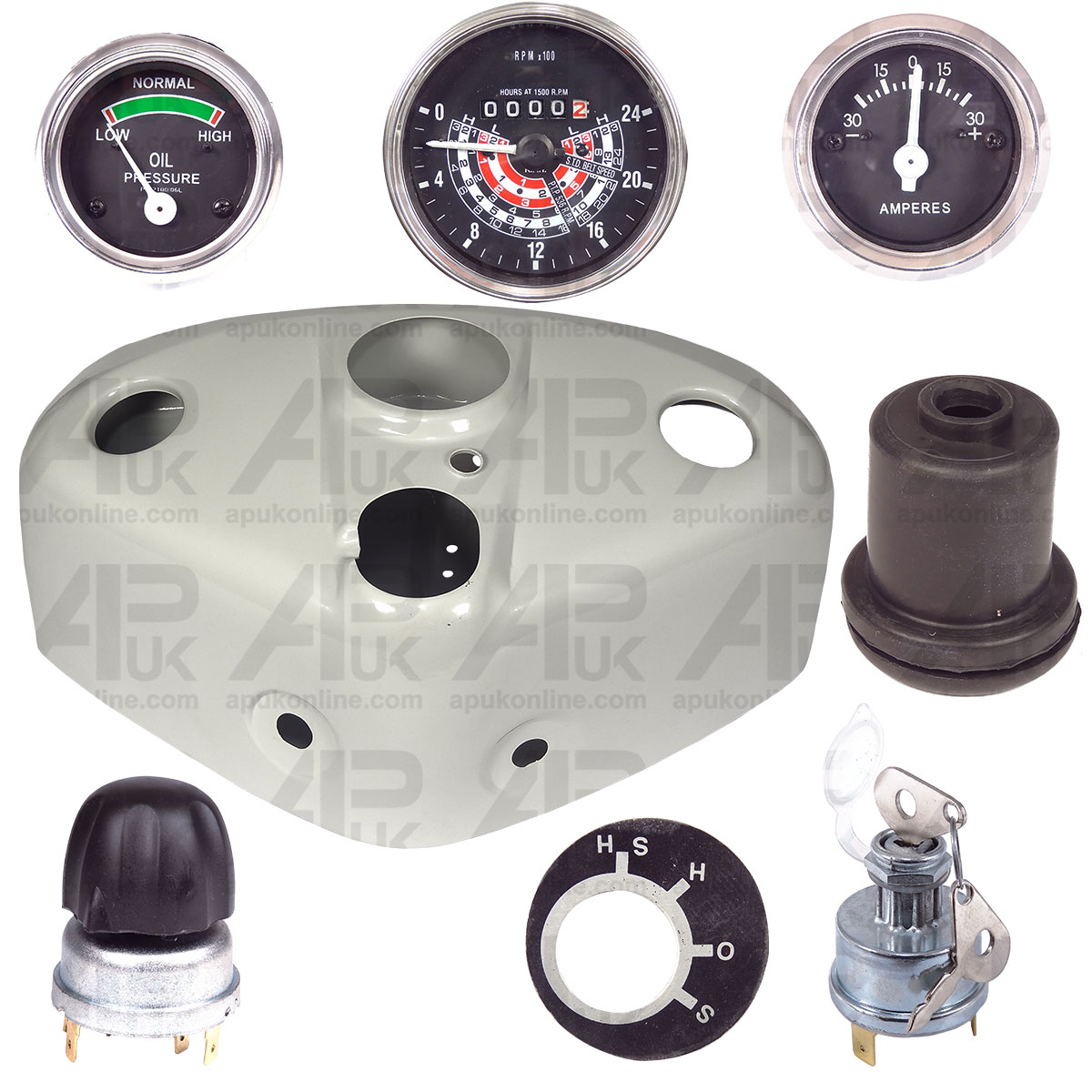 Dash Panel &amp; Instrument Gauges KPH Set for Massey Ferguson FE35 35 35X Tractor