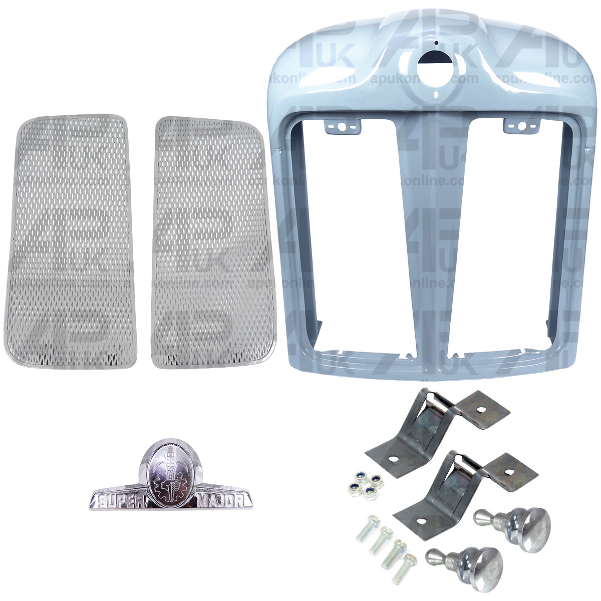 Nose Cone, Badge &amp; Grilles without Lamp Holes for Fordson Super Major Tractor