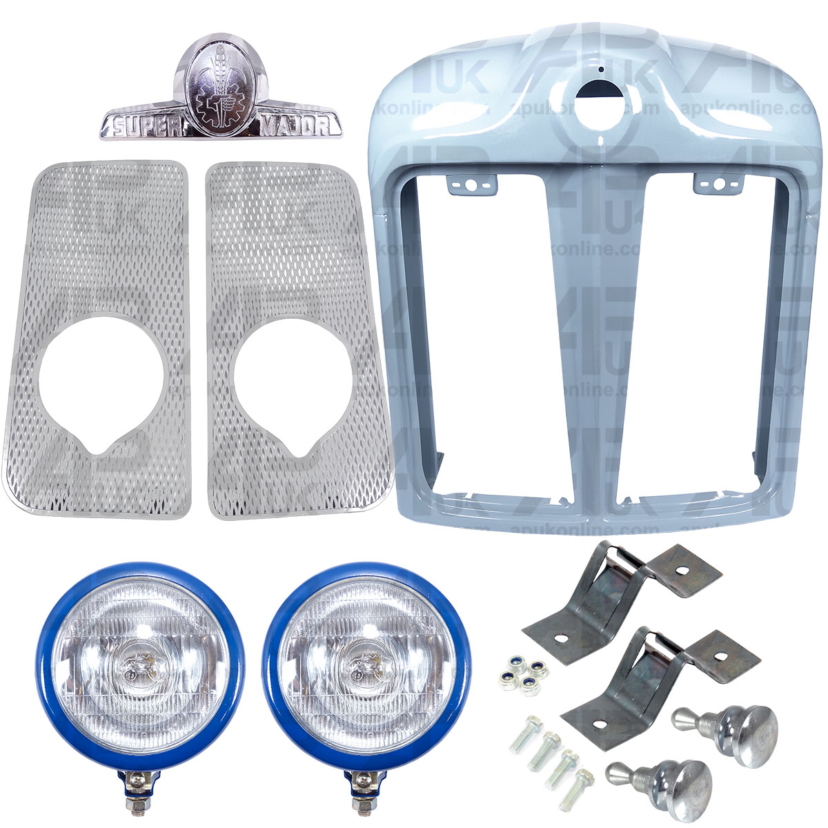 Nose Cone, Badge, Grille &amp; Internal Lights Lamps for Fordson Super Major Tractor