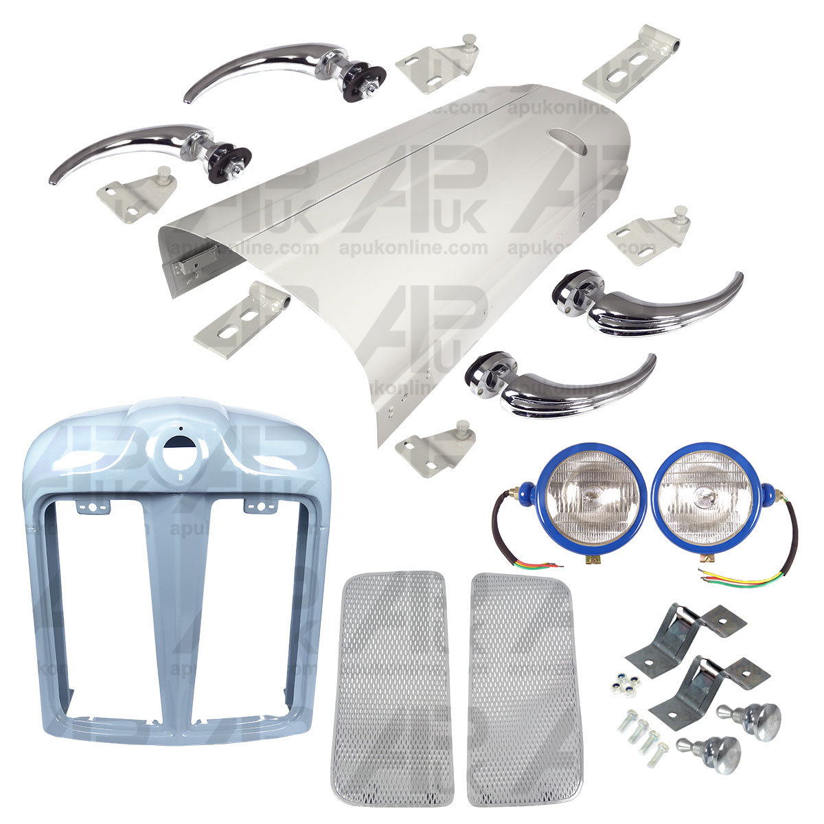 Nose Cone Outer Headlights Bonnet &amp; Handles Opt2 for Fordson Power Major Tractor