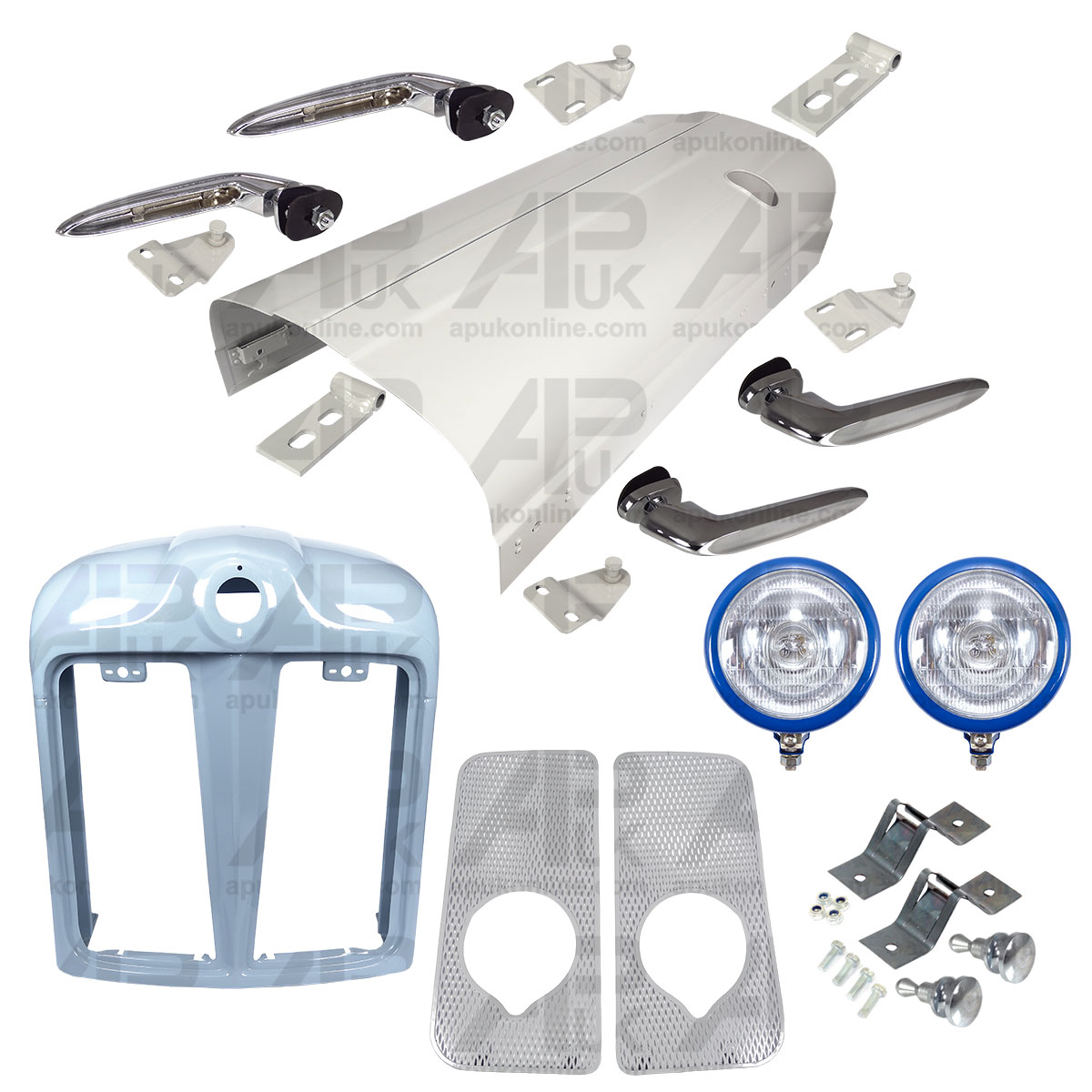 Nose Cone Inner Headlights Bonnet &amp; Handles Opt1 for Fordson Power Major Tractor