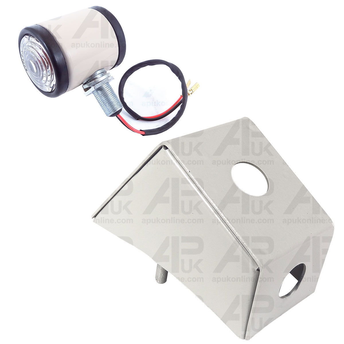 White Butler Side Lamp &amp; Bracket for Massey Ferguson 35 65 135 FE35 FF30 Tractor