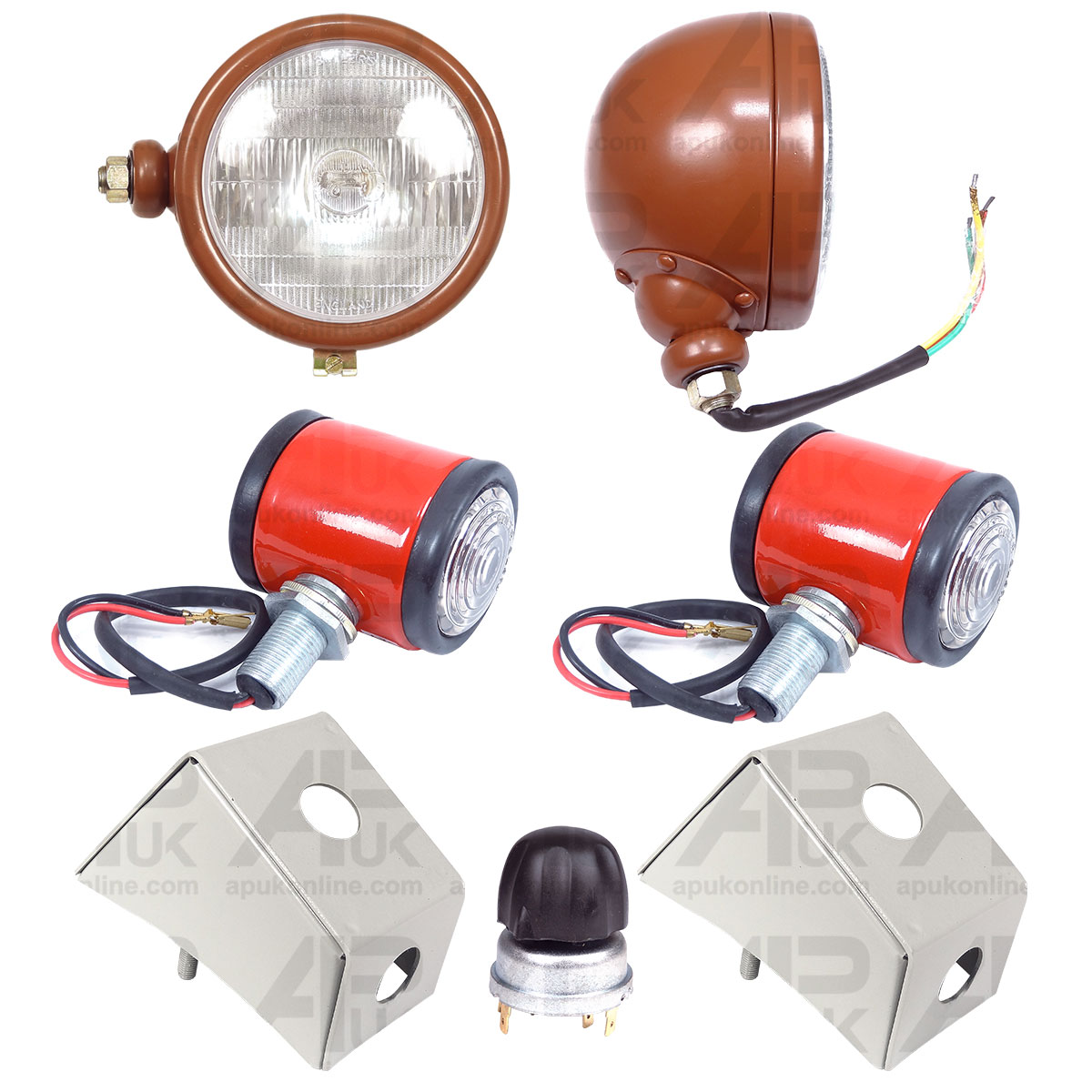 Original Headlights Side Lamps Brackets Switch for Massey Ferguson 35 65 Tractor