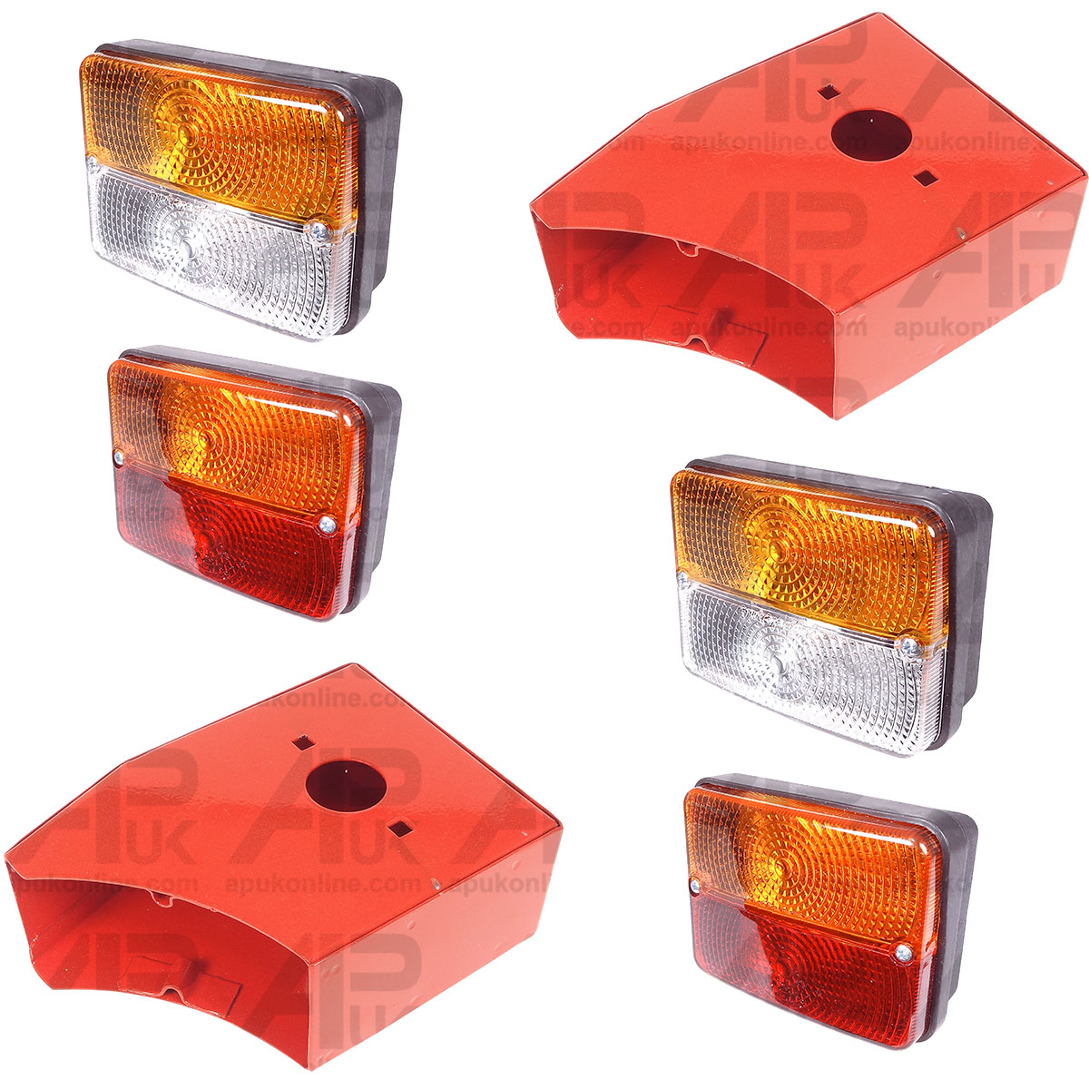 2x Front Rear Combo Lights &amp; Brackets for Massey Ferguson 35 65 135 148 Tractor