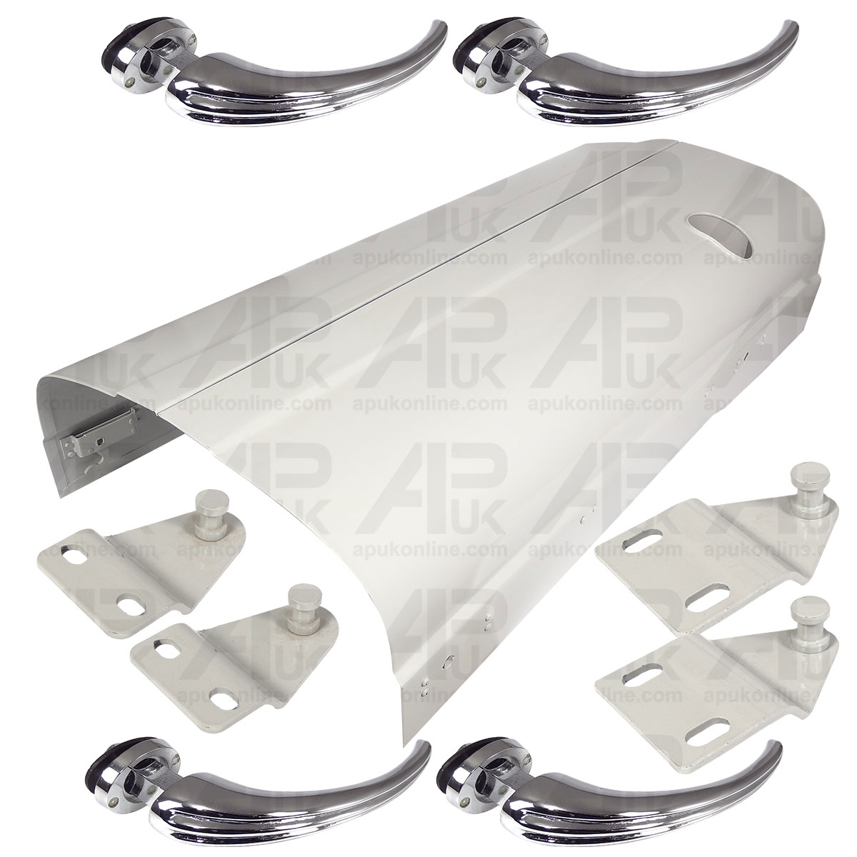 Bonnet &amp; 4x Curved Handles with Catches for Fordson Power Super Major Tractor