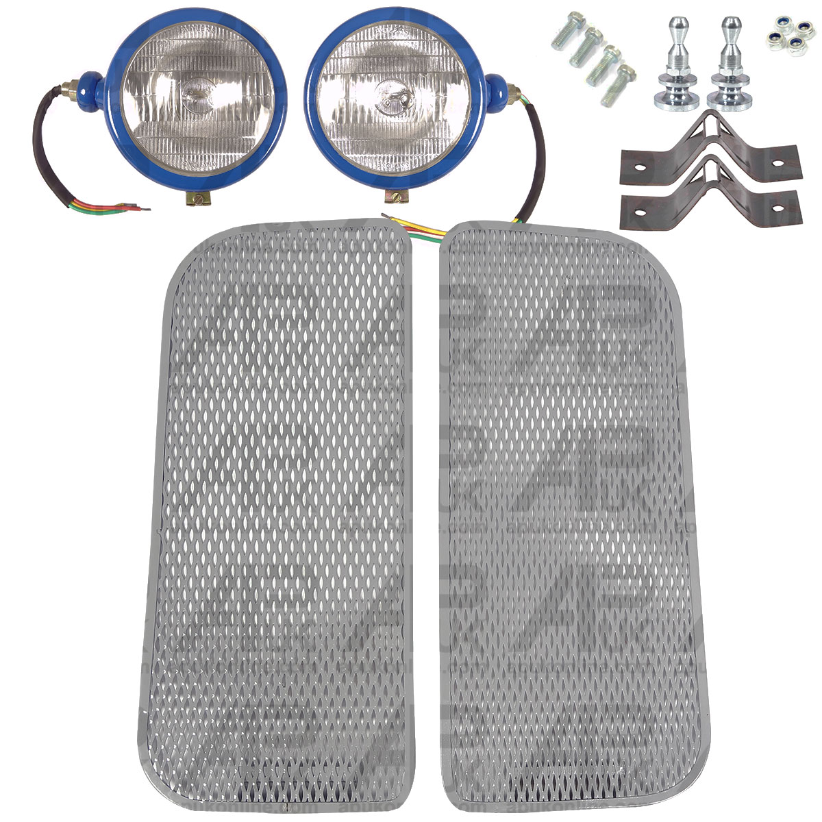Grilles &amp; Outer Headlights with Fastener Kit for Fordson Super Dexta Tractor