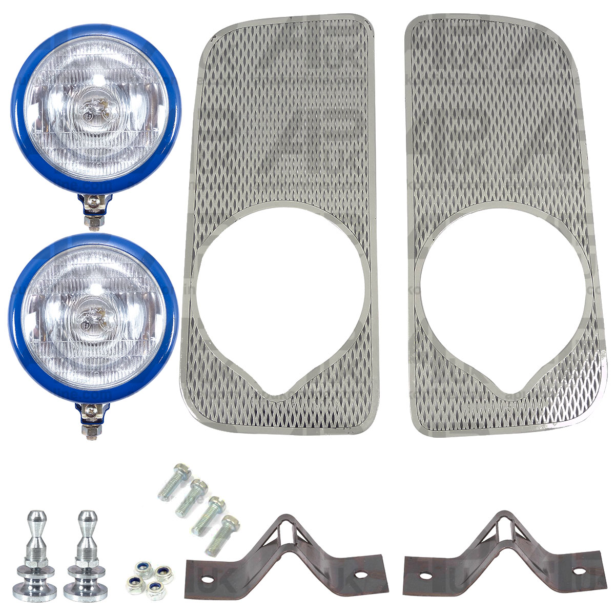 Grilles &amp; Inner Headlights with Fastener Kit for Fordson Super Dexta Tractor