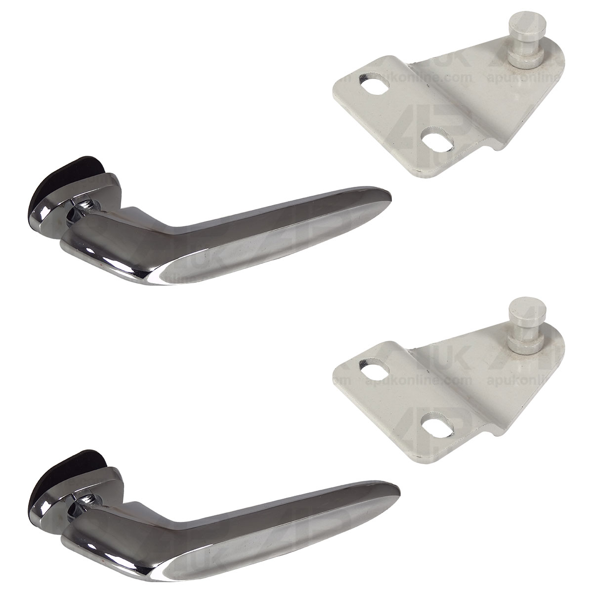 2x Straight Bonnet Handles &amp; 2x Catch Brackets for Fordson Super Dexta Tractor