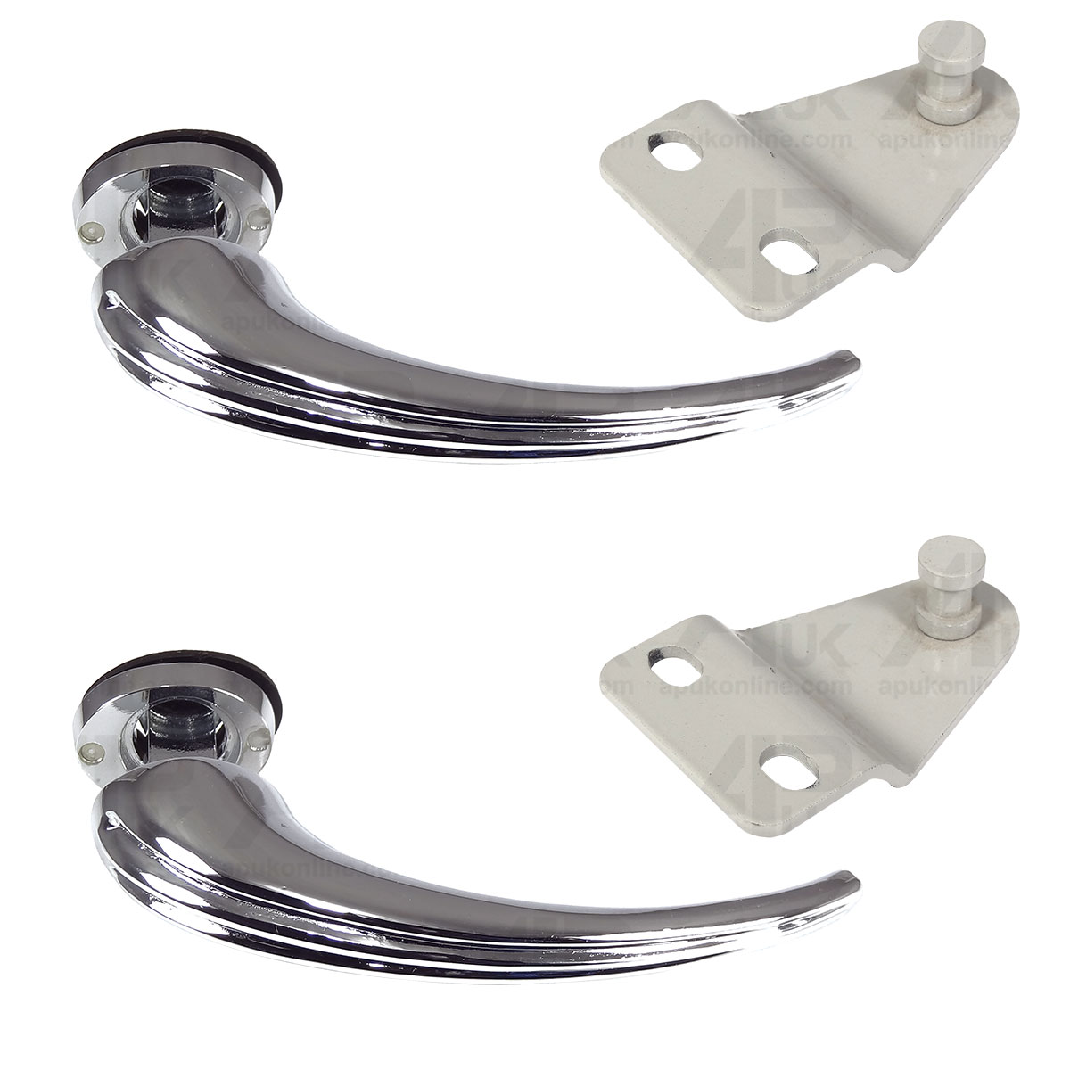 2x Curved Bonnet Handles &amp; 2x Catch Brackets for Fordson Super Dexta Tractor