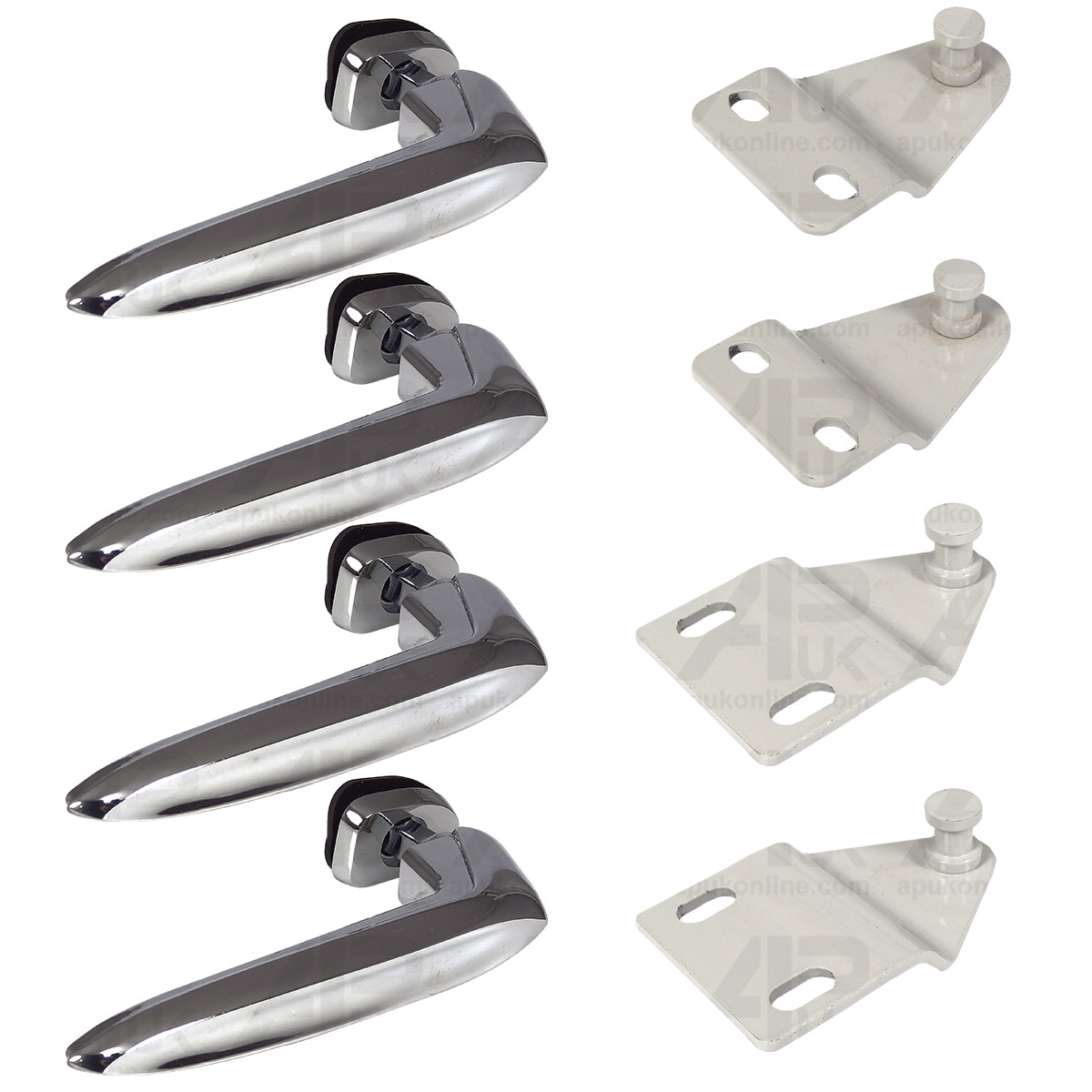 4 Straight Bonnet Handles &amp; Catch Brackets for Fordson Power Super Major Tractor