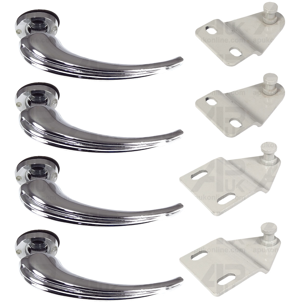 4x Curved Bonnet Handles &amp; Catch Brackets for Fordson Power Super Major Tractor