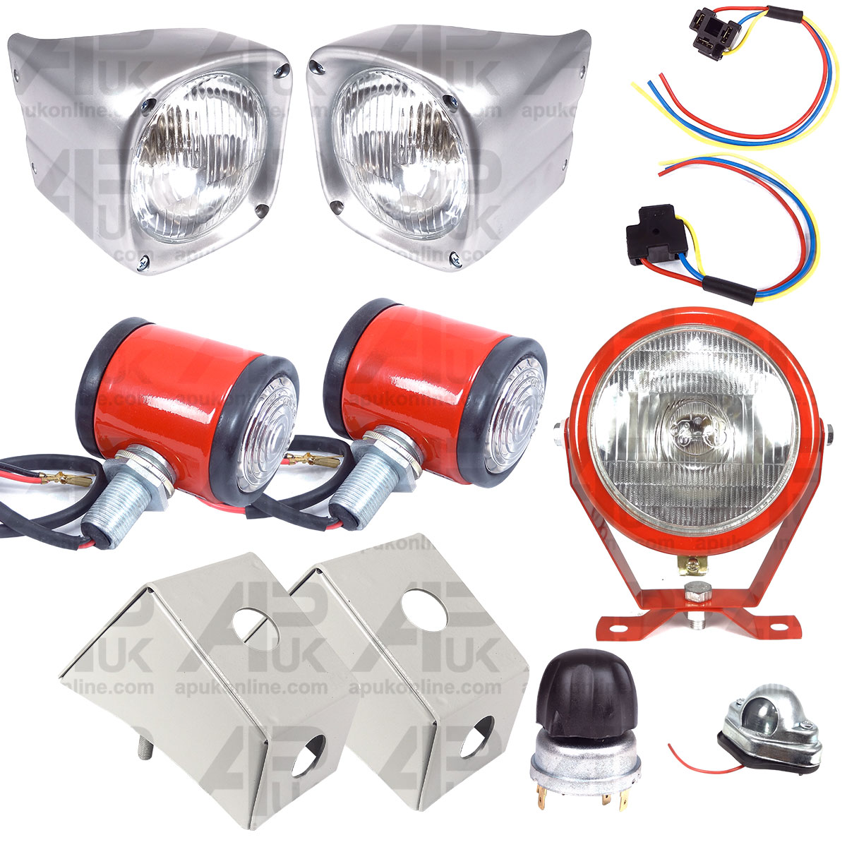 Headlights Plough &amp; Butler Side Lamp Kit for Massey Ferguson 135 148 165 Tractor