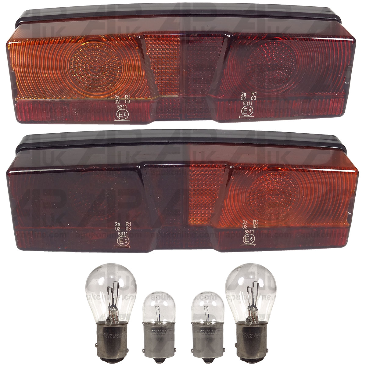 Rear Tail Light Set &amp; Bulbs for Case International IH 1056 1246 1255 Tractor