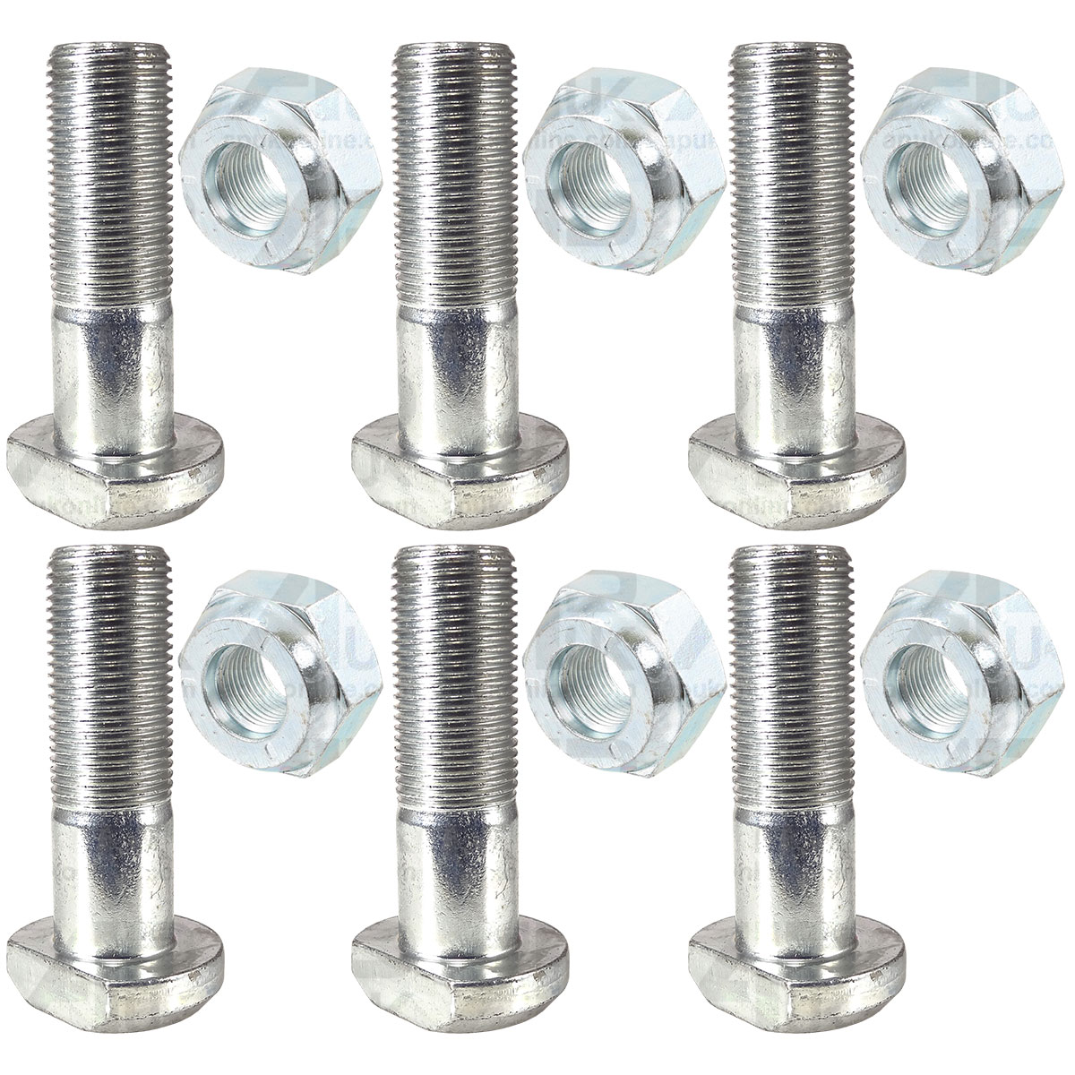 6x Wheel Stud &amp; Nut 3/4 for Ford 4000 4600 5000 5600 6600 7000 7600 7610 Tractor