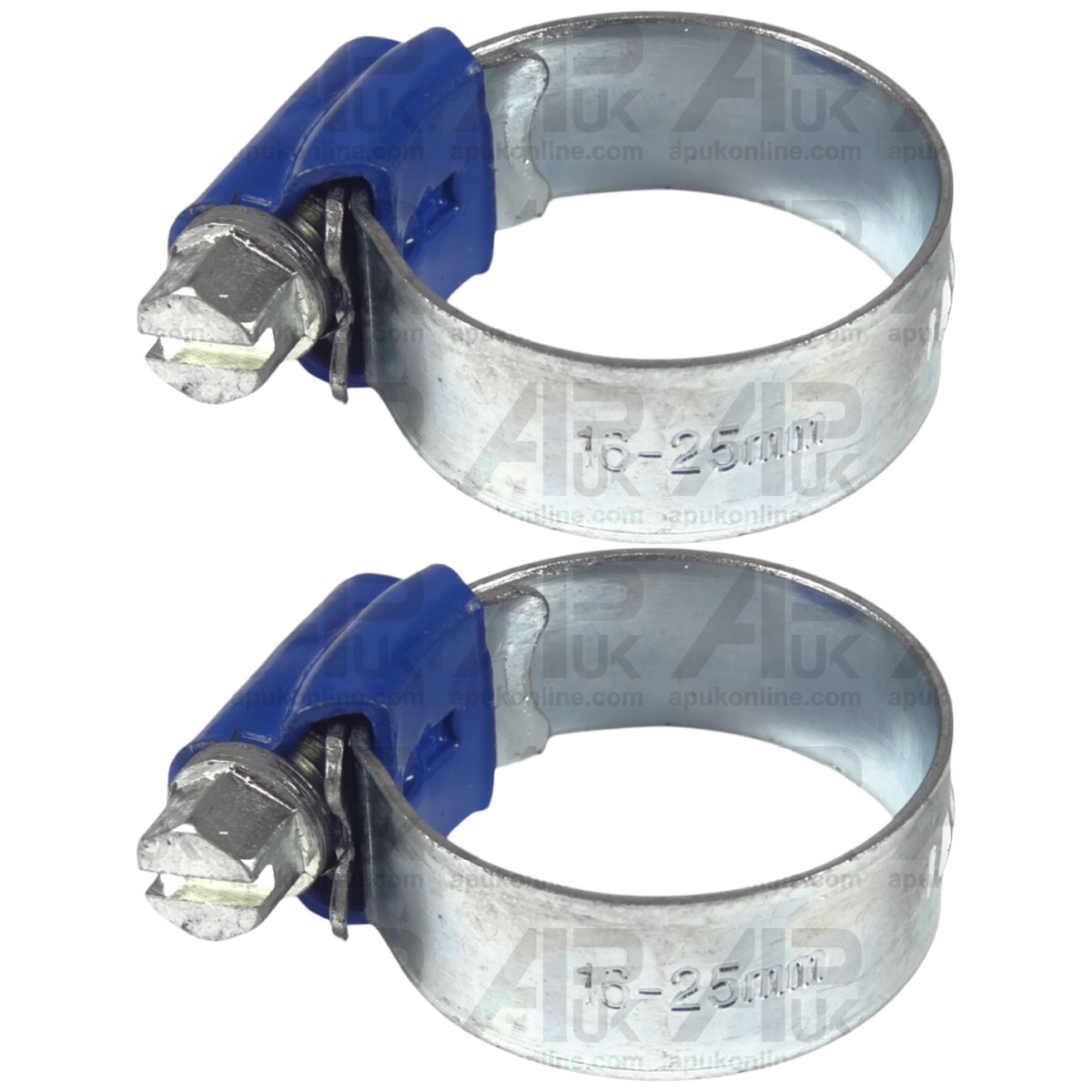 2x Universal Worm Drive Rubber Hose Pipe Clip Clamp 15-24mm for Various Tractor