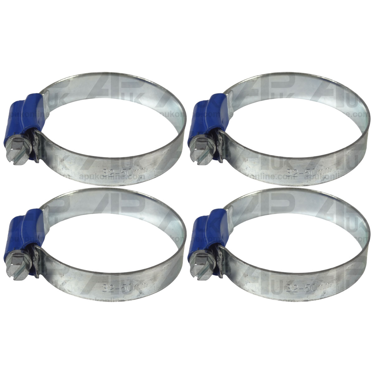 4x Worm Drive Hose Clamp 32-50mm Rubber Water Coolant Pipe Workshop Fastener