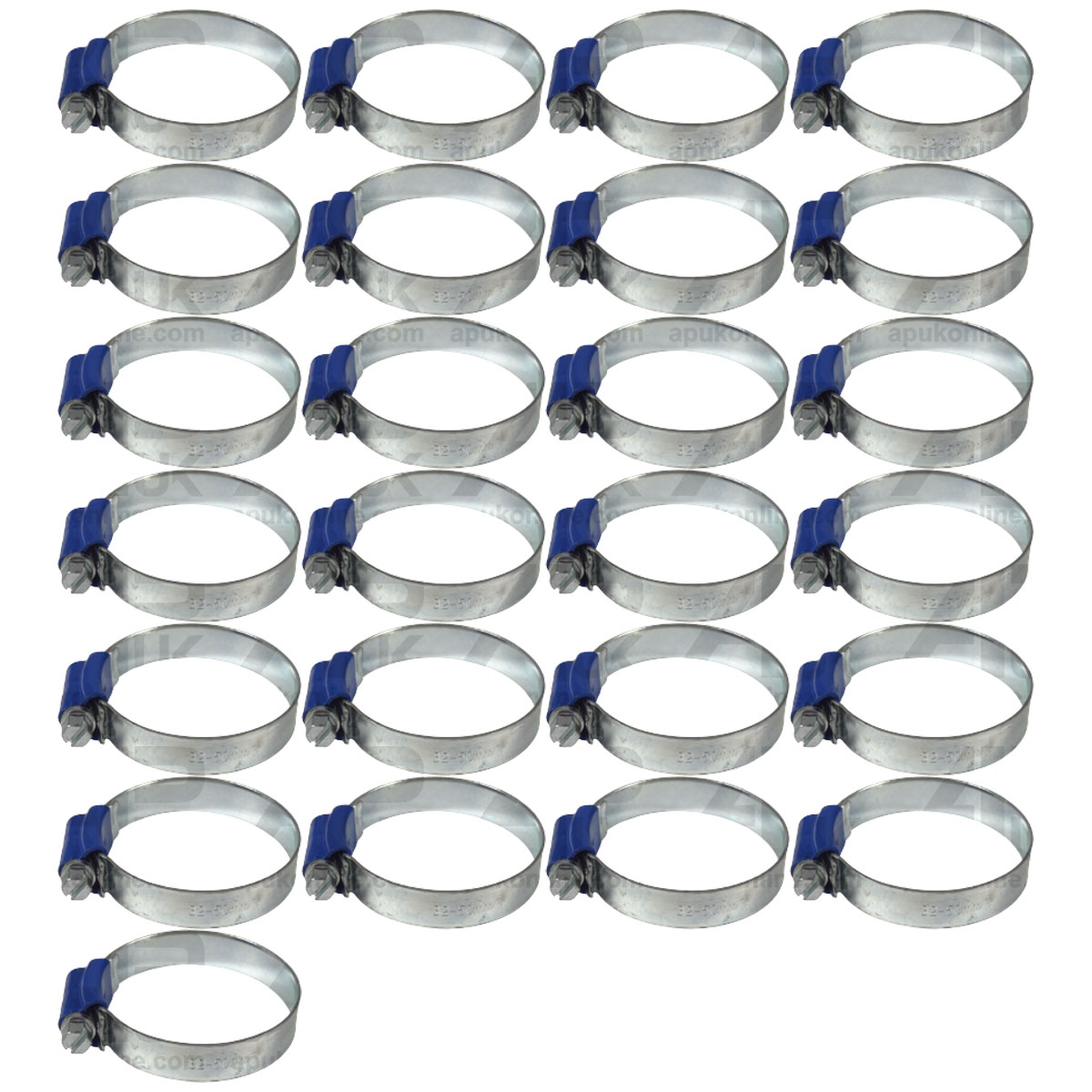 25x Universal Worm Drive Rubber Hose Pipe Clip Clamp 38-50mm for Various Tractor