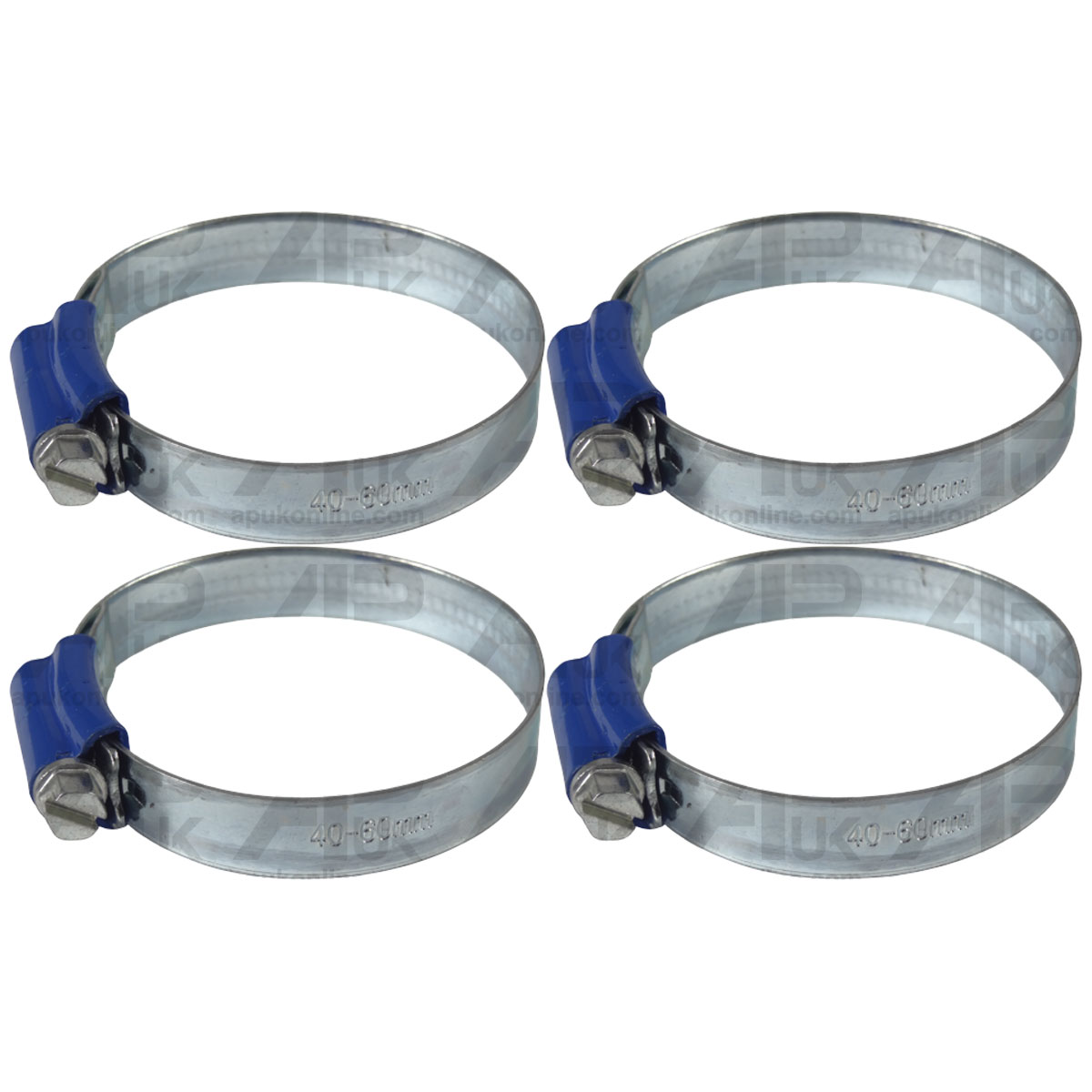 4x Universal Worm Drive Rubber Hose Pipe Clip Clamp 44-56mm for Various Tractor