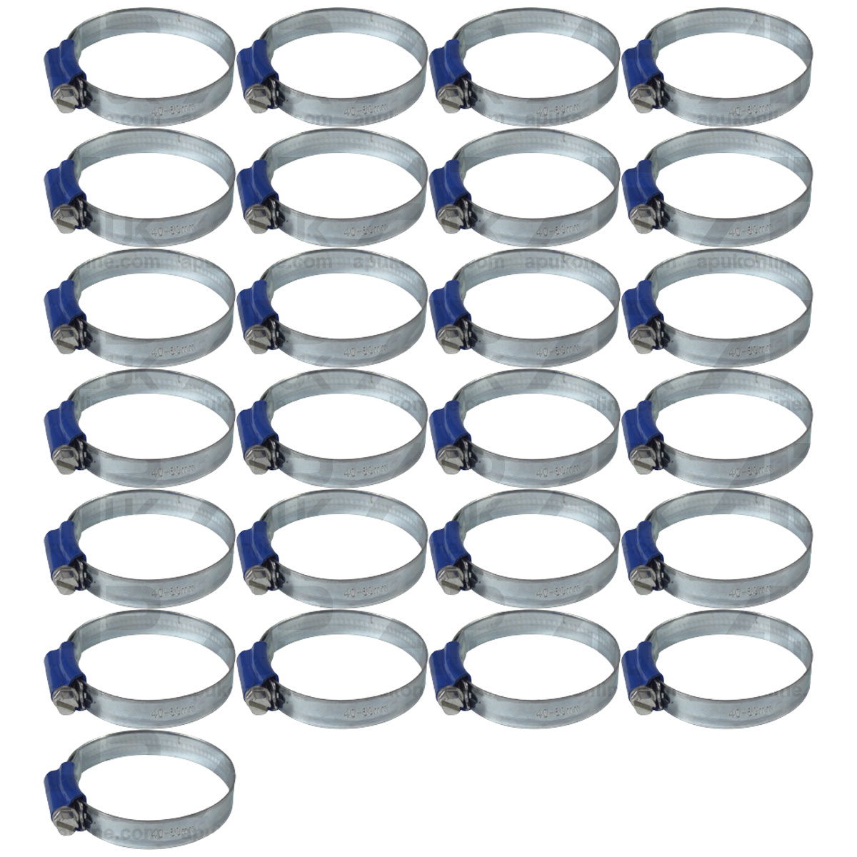 25x Universal Worm Drive Rubber Hose Pipe Clip Clamp 44-56mm for Various Tractor