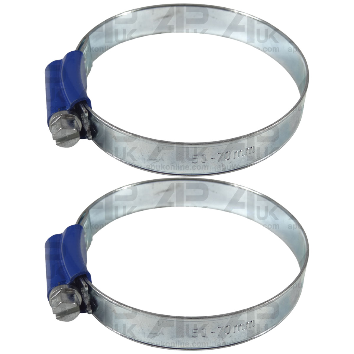 2x Universal Worm Drive Rubber Hose Pipe Clip Clamp 50-65mm for Various Tractor